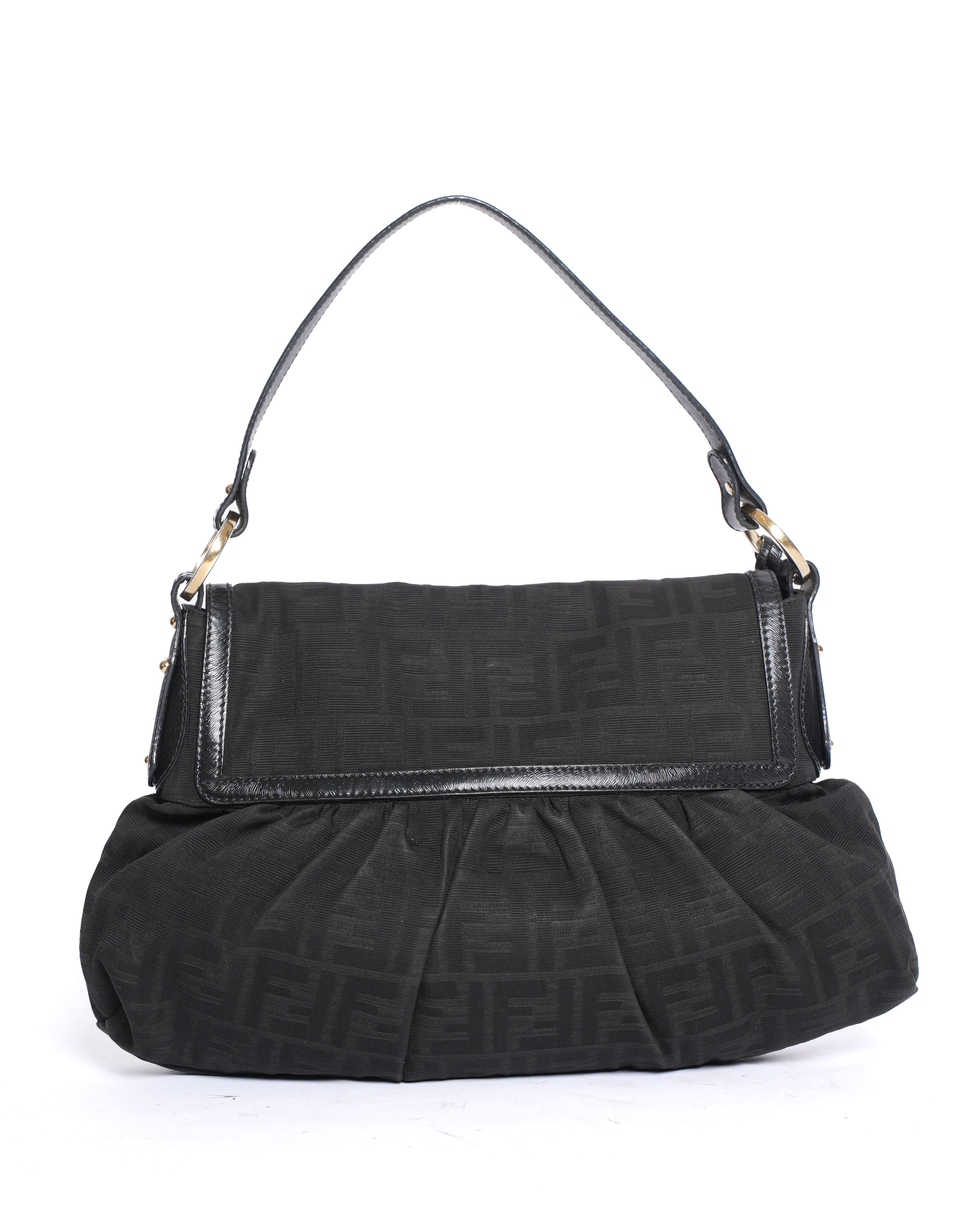 Fendi Black Zucca Canvas Chef Shoulder Bag