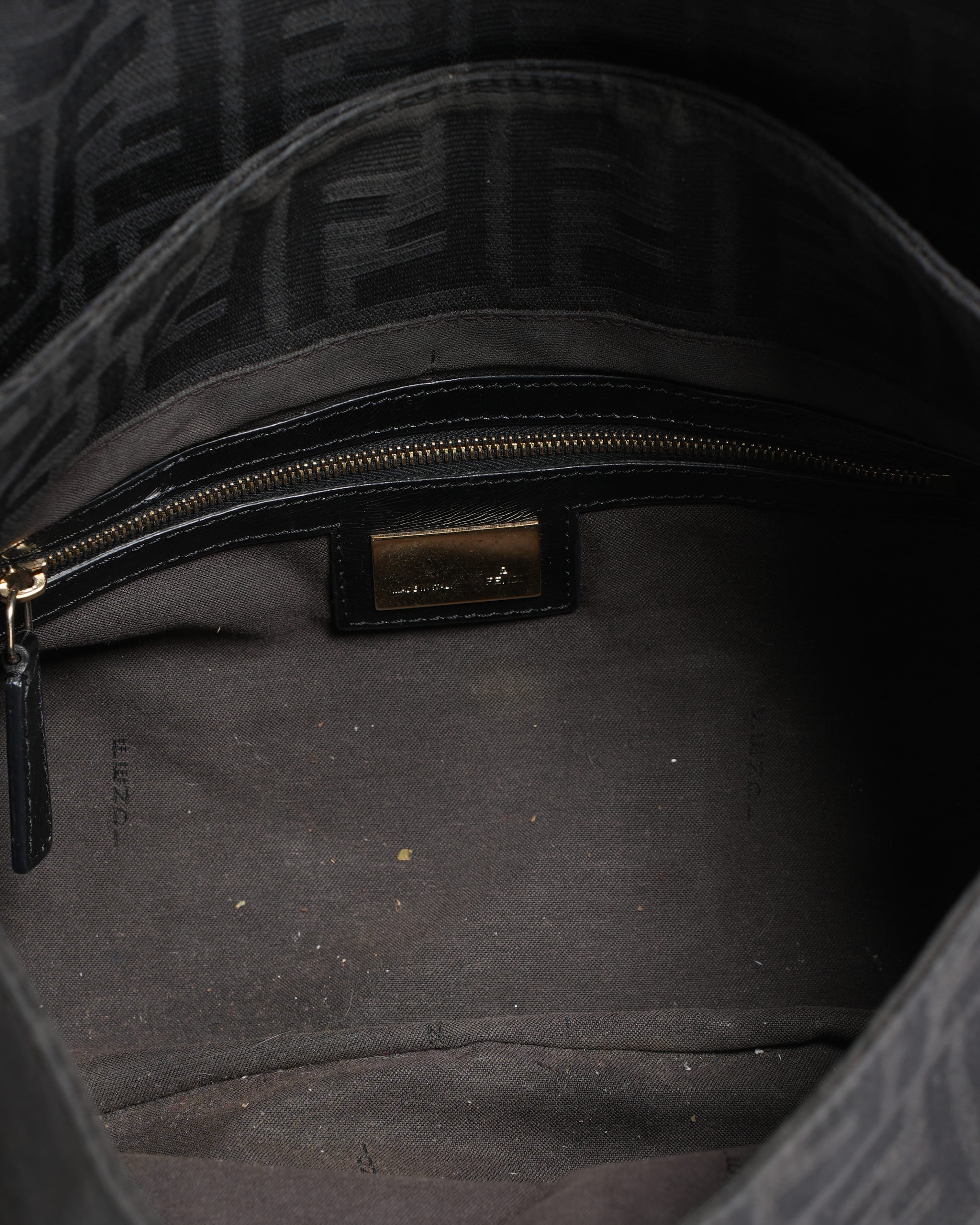 Fendi Black Zucca Canvas Chef Shoulder Bag