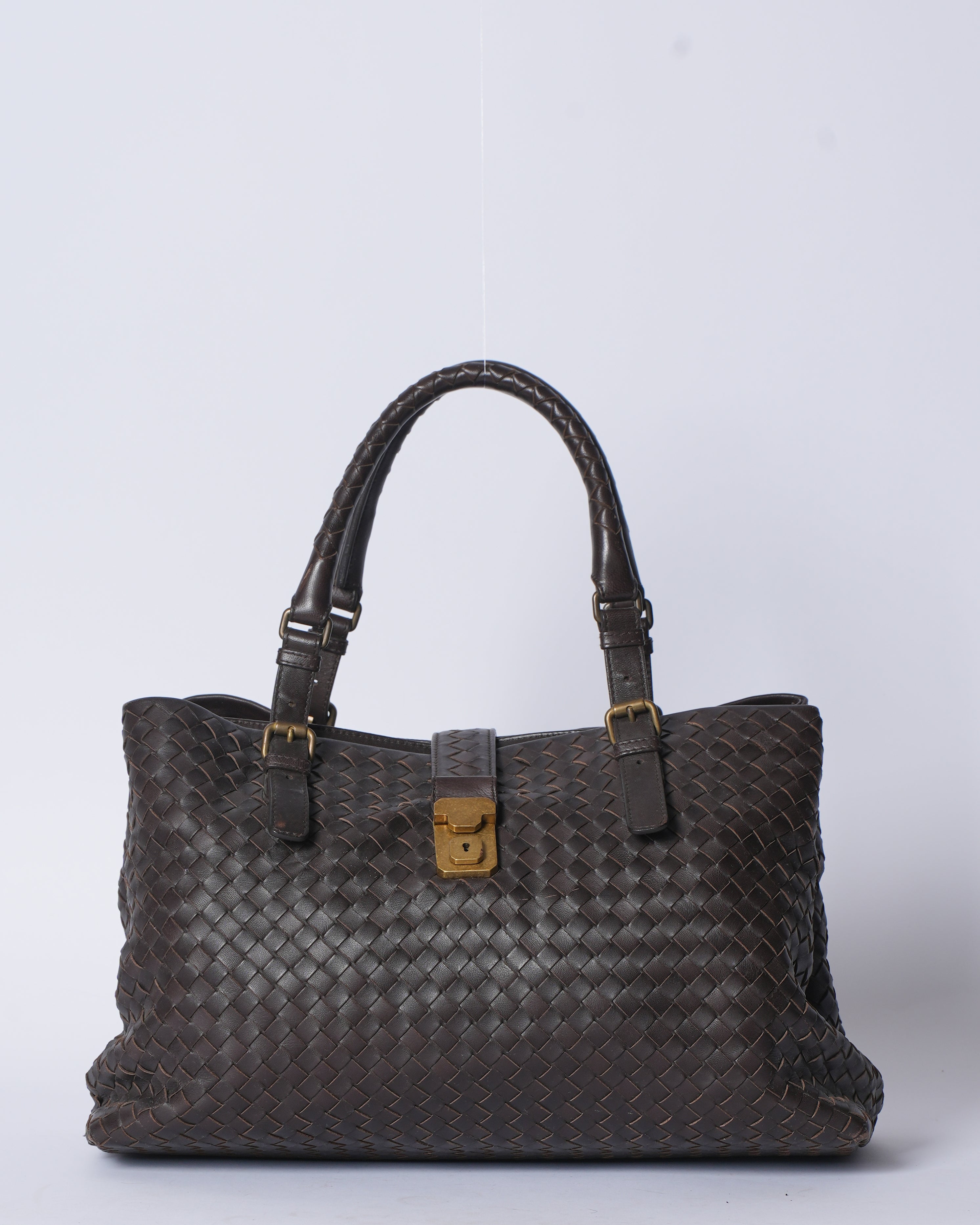 Bottega Venet Brown Intrecciato Leather Roma Tote Bag