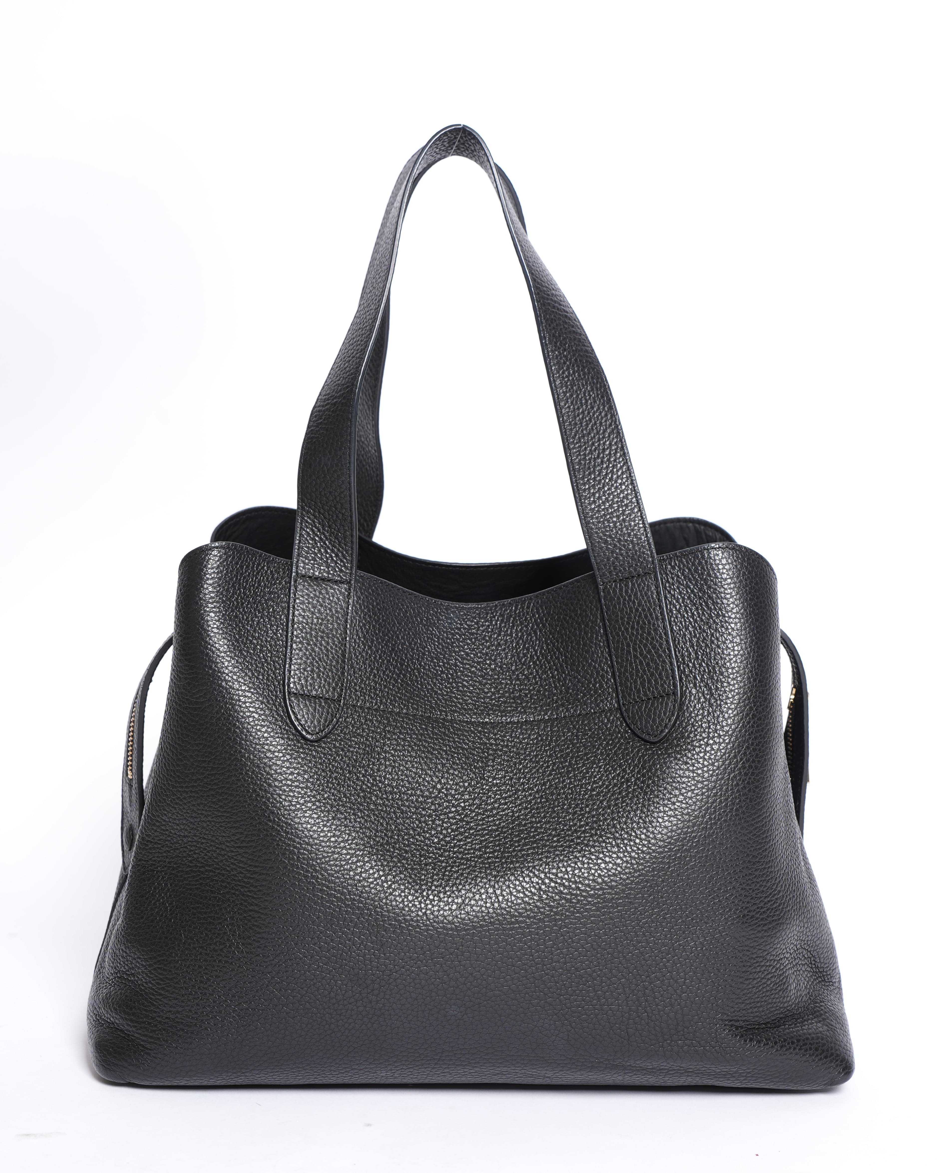 Cuyana pebelled system tote in black