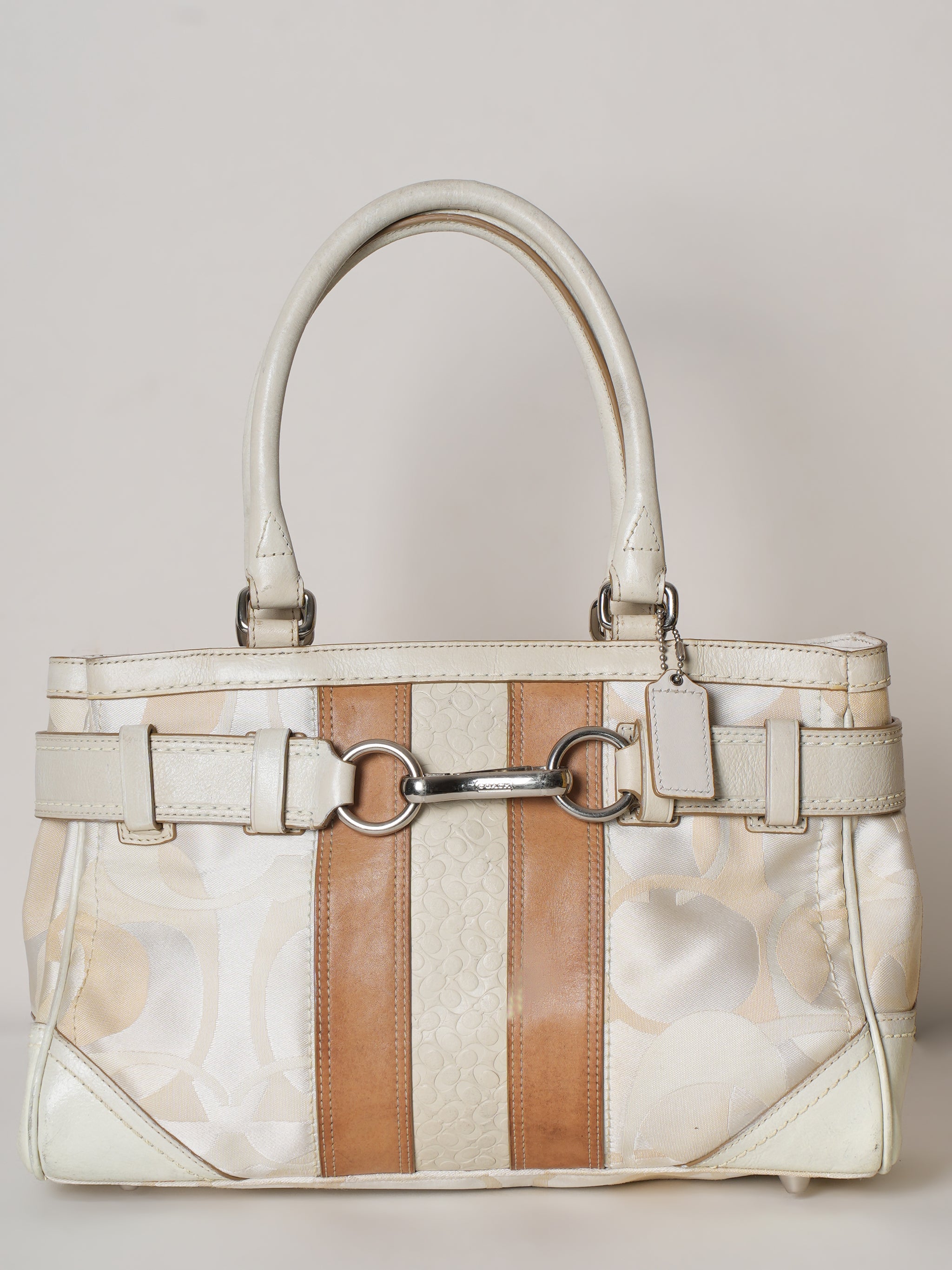 Coach White Hampton Optic Bag