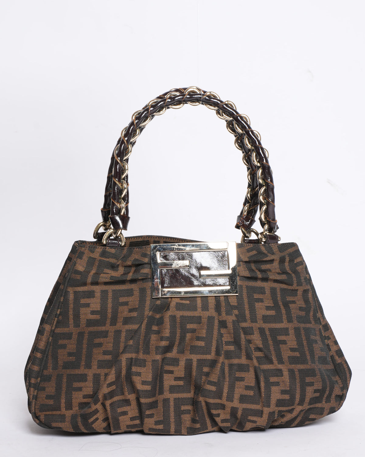 Pre-Loved Fendi Tobacco Zucca Mia Shoulder Bag