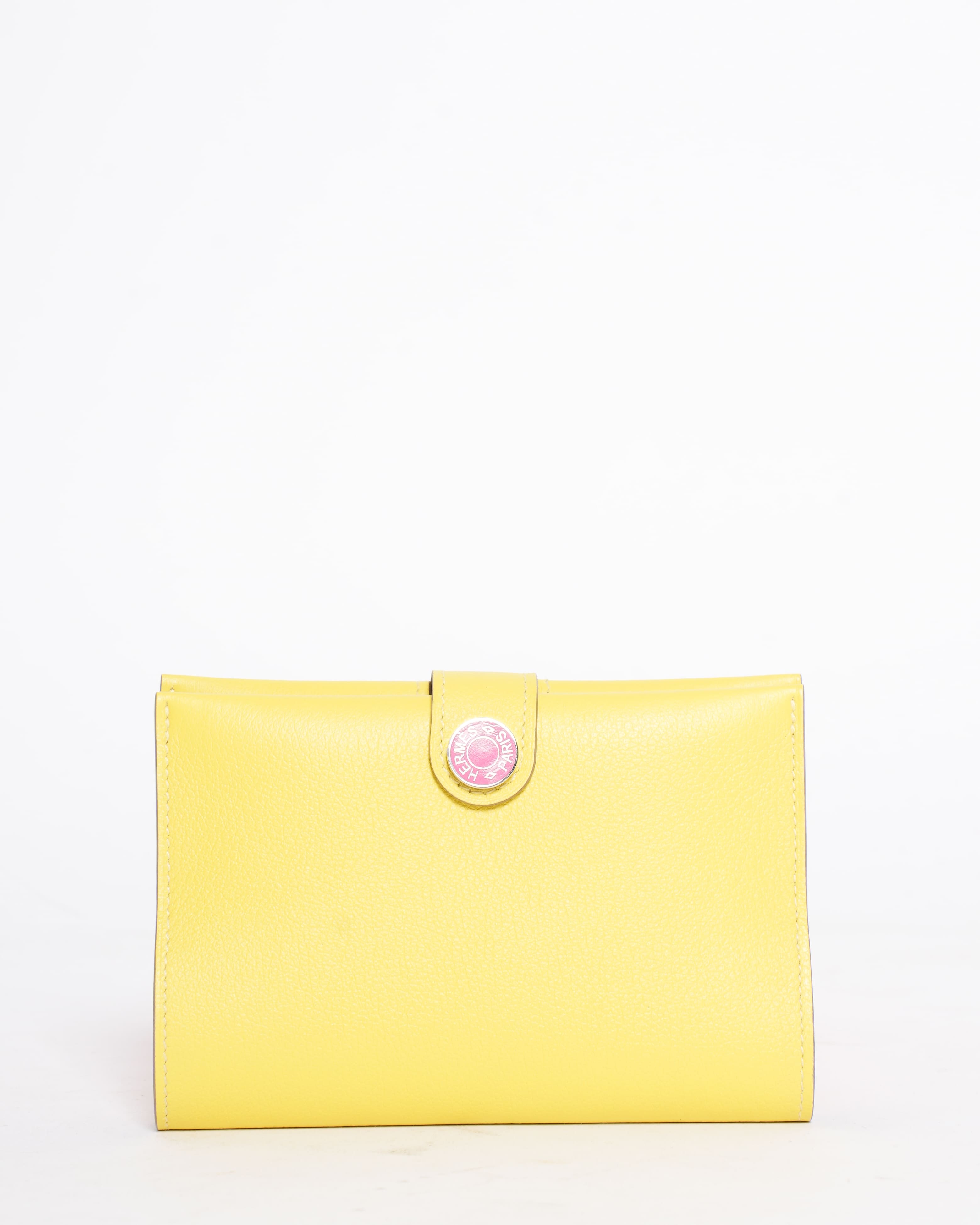 New Hermès RMS Passport Case in Evercolor Yellow Calfskin