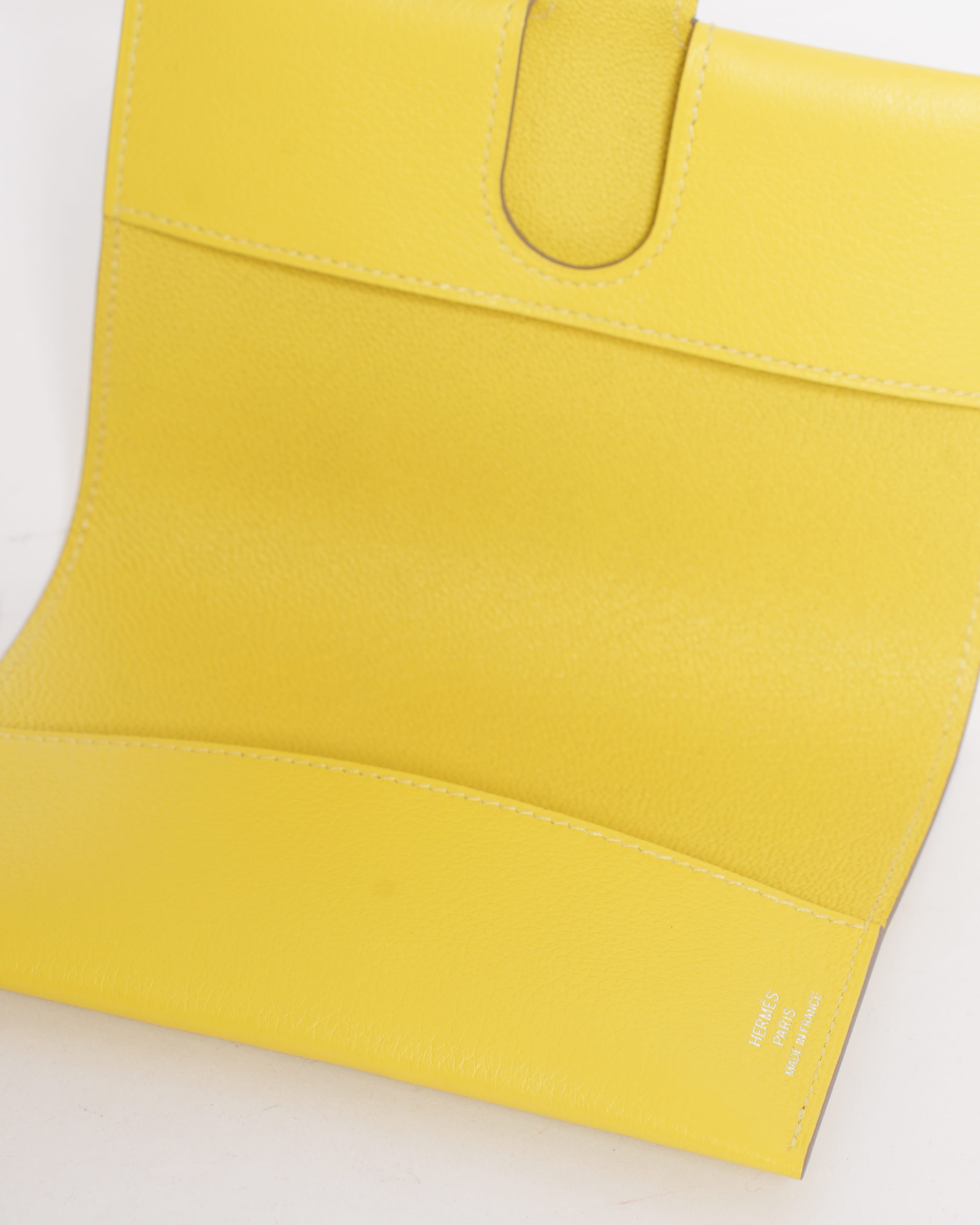 New Hermès RMS Passport Case in Evercolor Yellow Calfskin