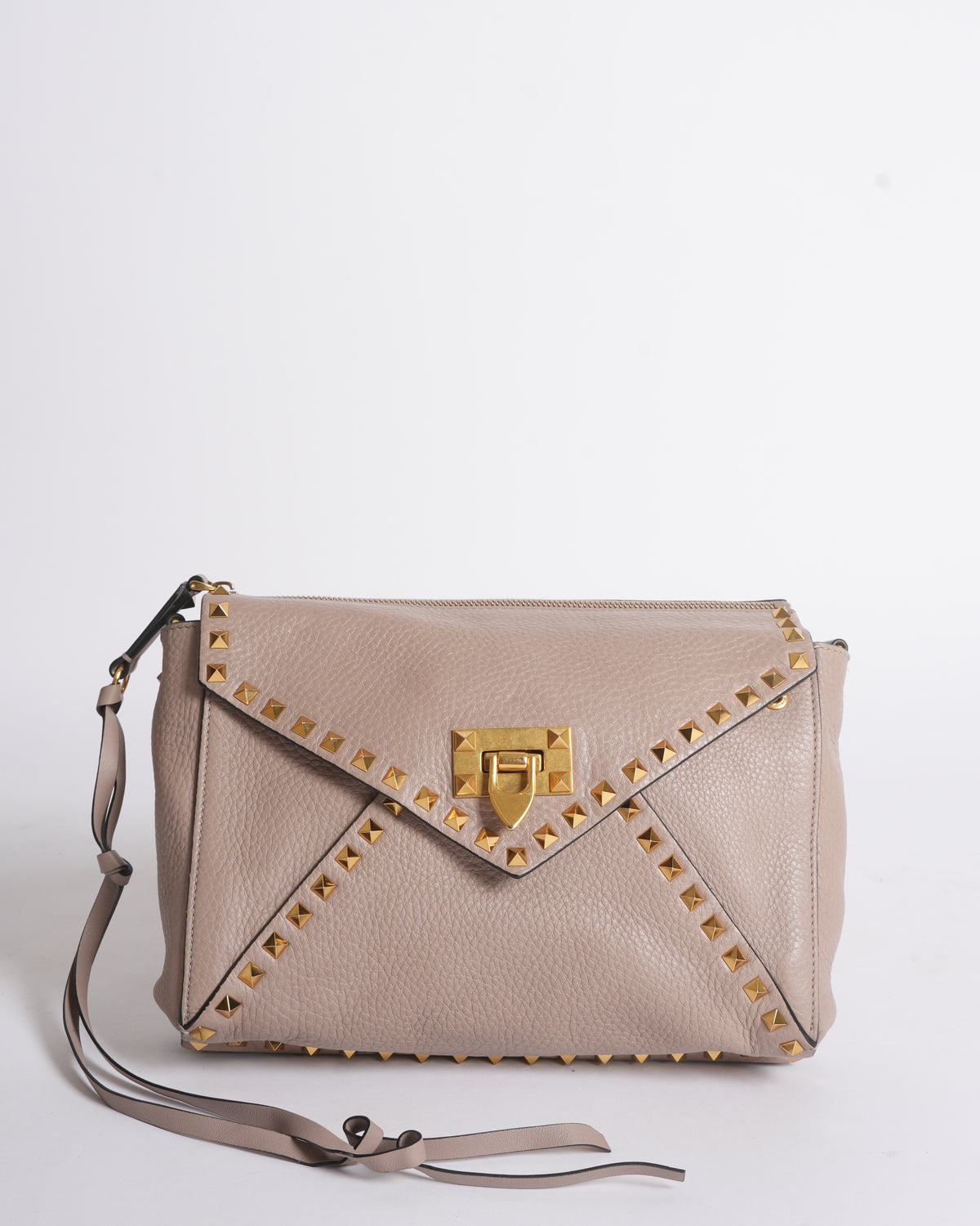 Valentino rockstud hype grainy leather shoulder bag