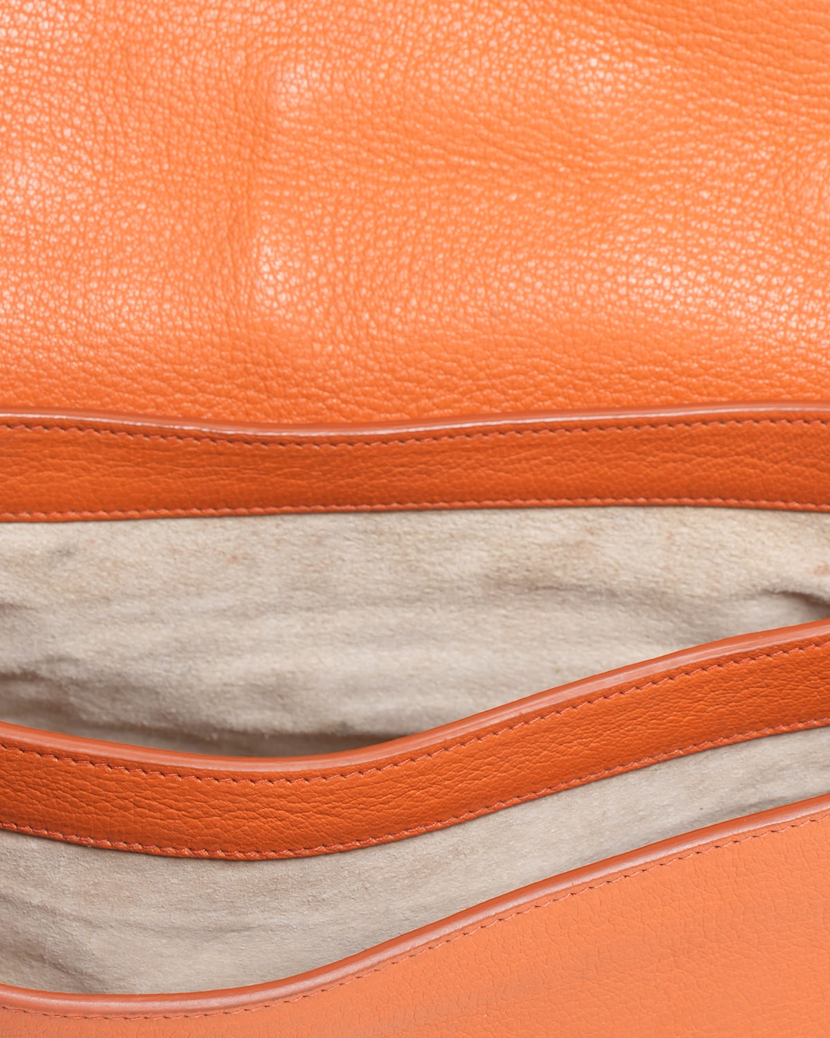 Miu Miu Orange Leather Madras Bag