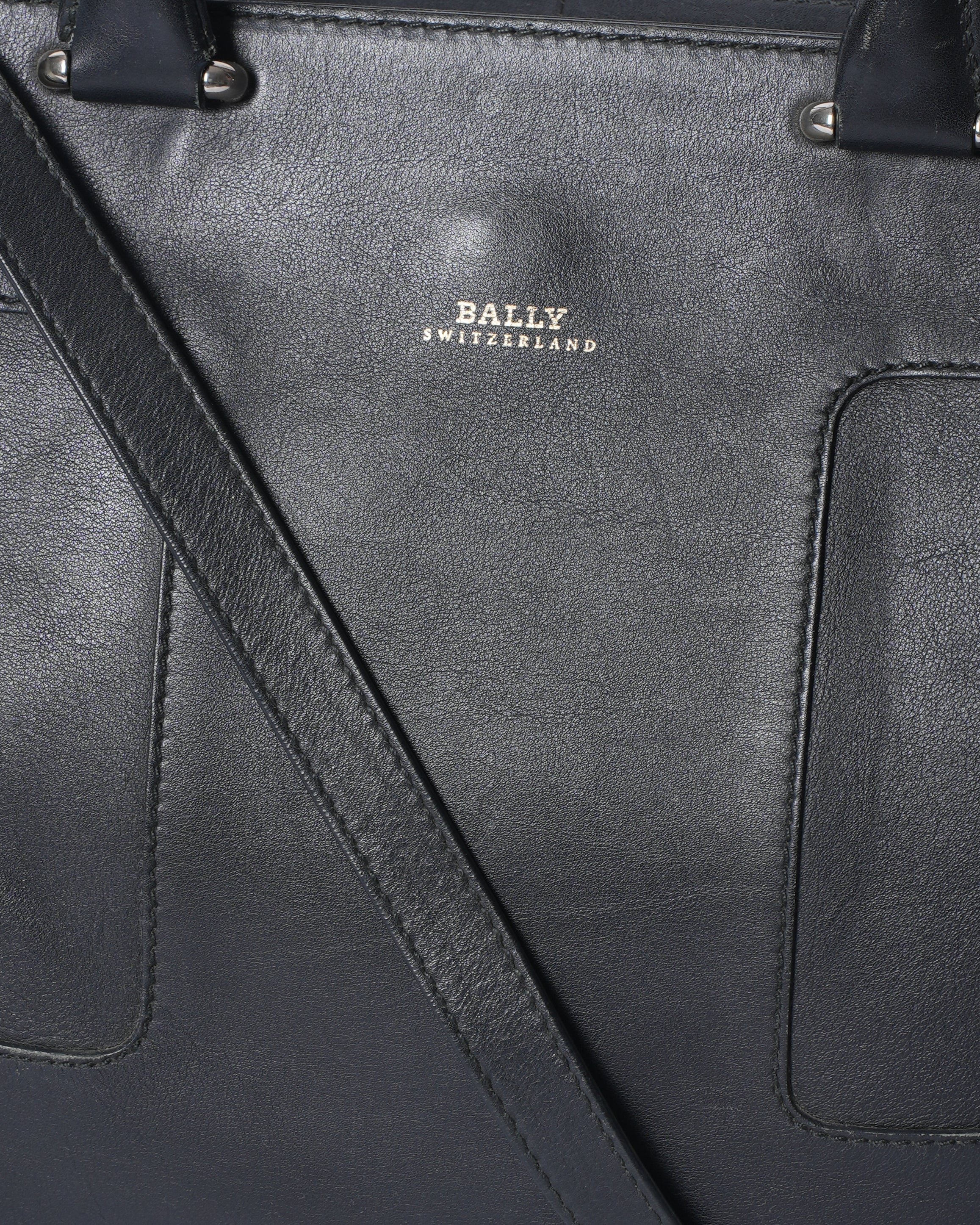 Bally black leather handbag