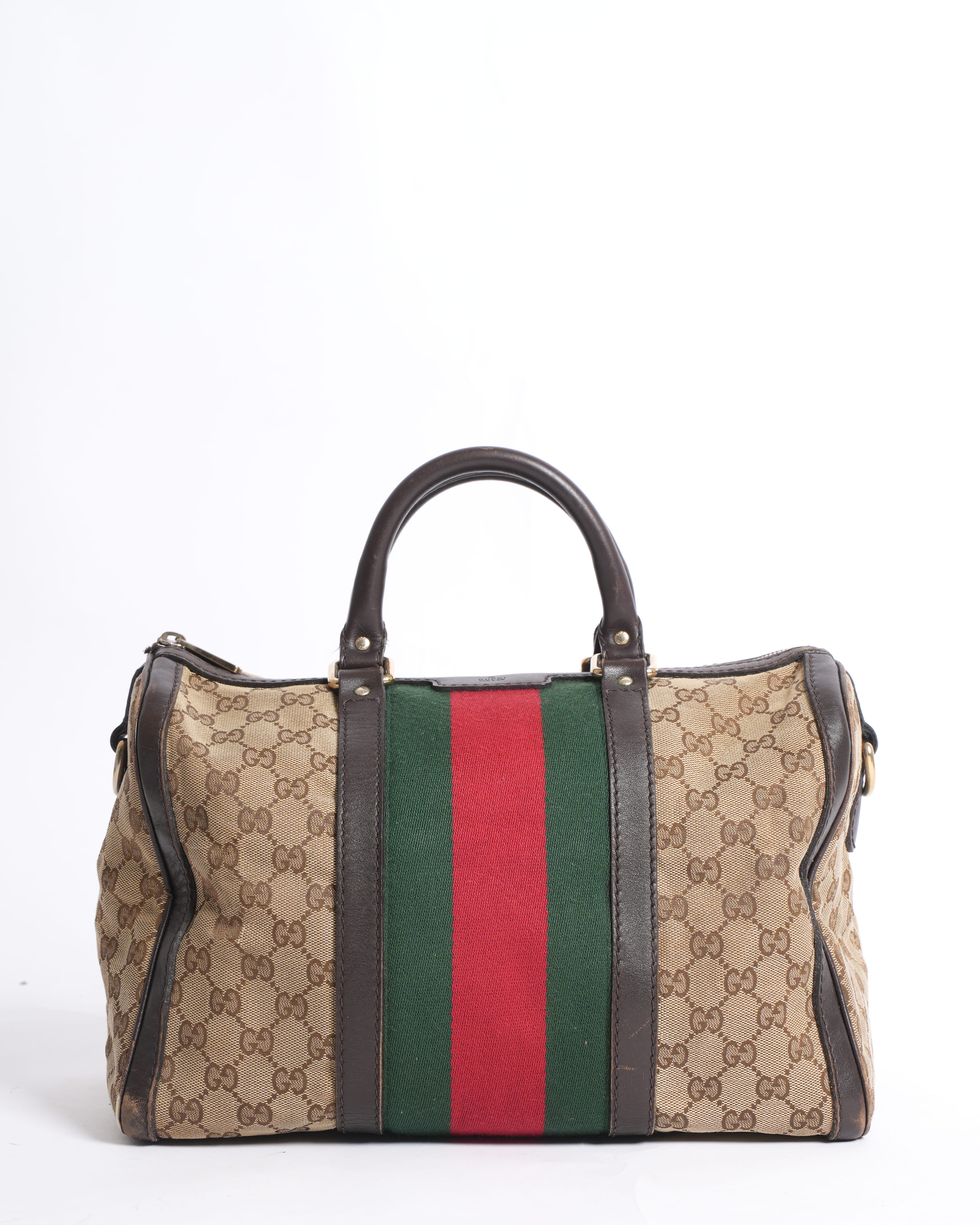 Gucci GG Canvas Web Boston Bag