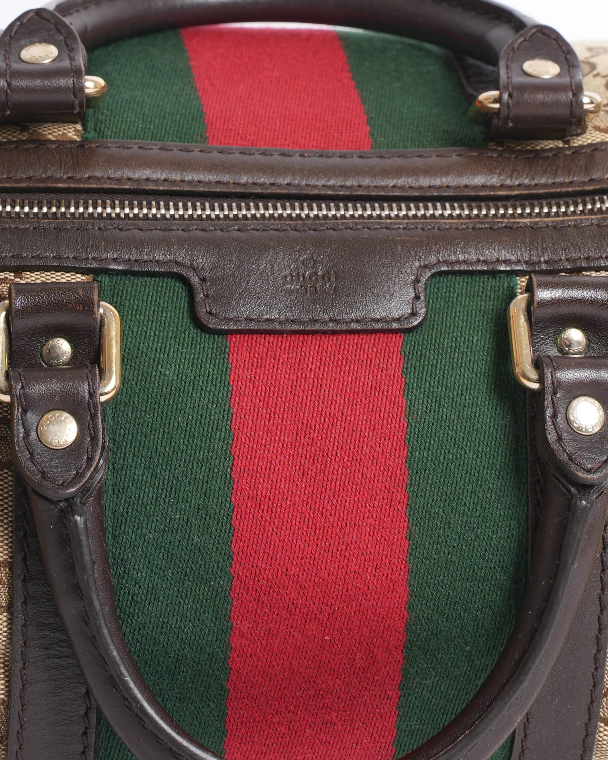 Gucci GG Canvas Web Boston Bag