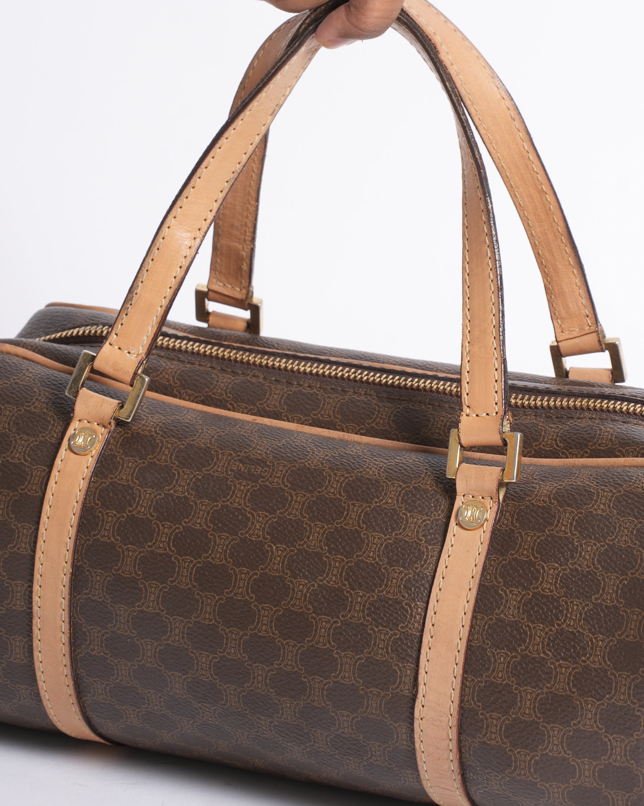 Celine Brown Macadam Mini Handbag