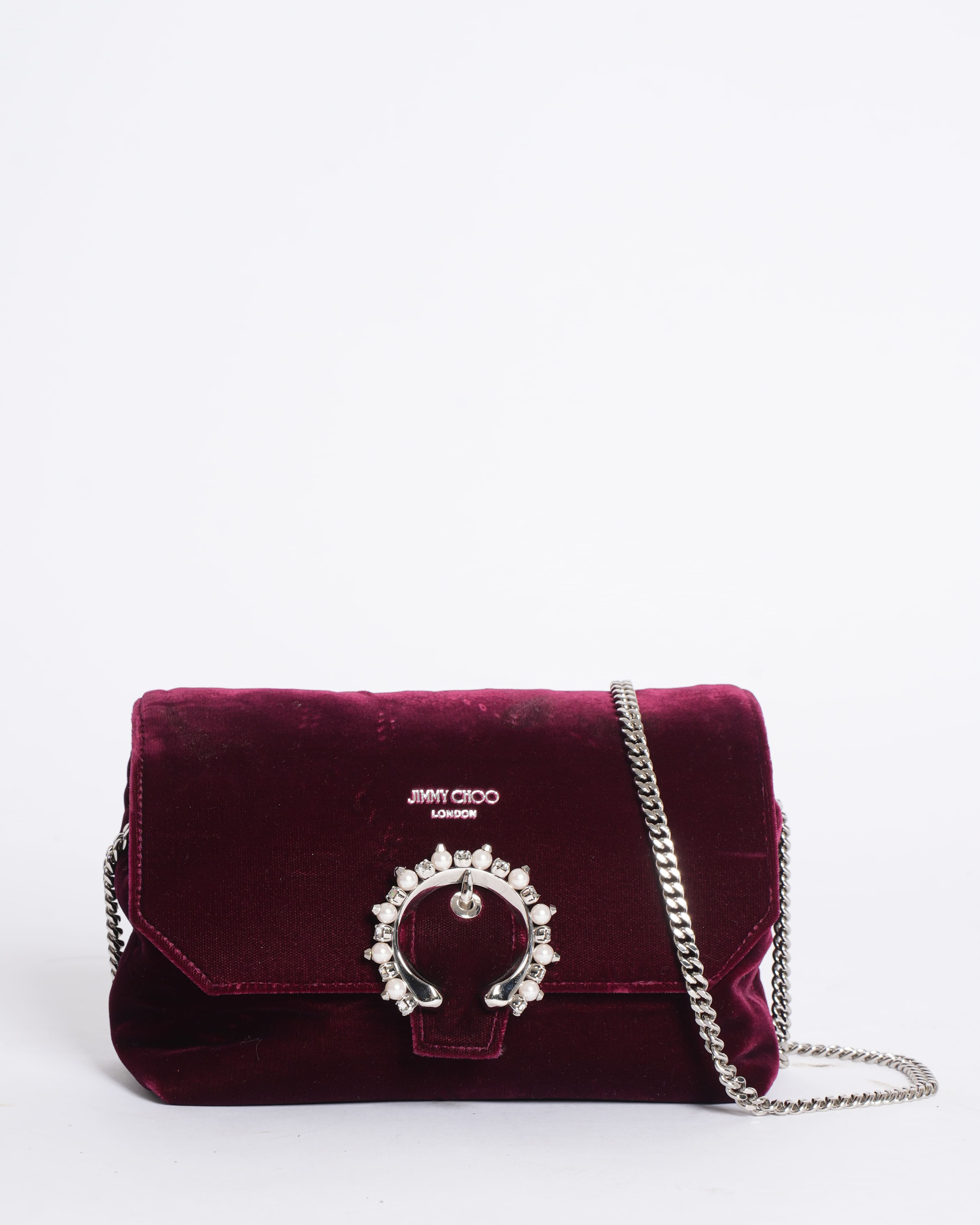 Jimmy Choo Madeline Velvet Shoulder Bag