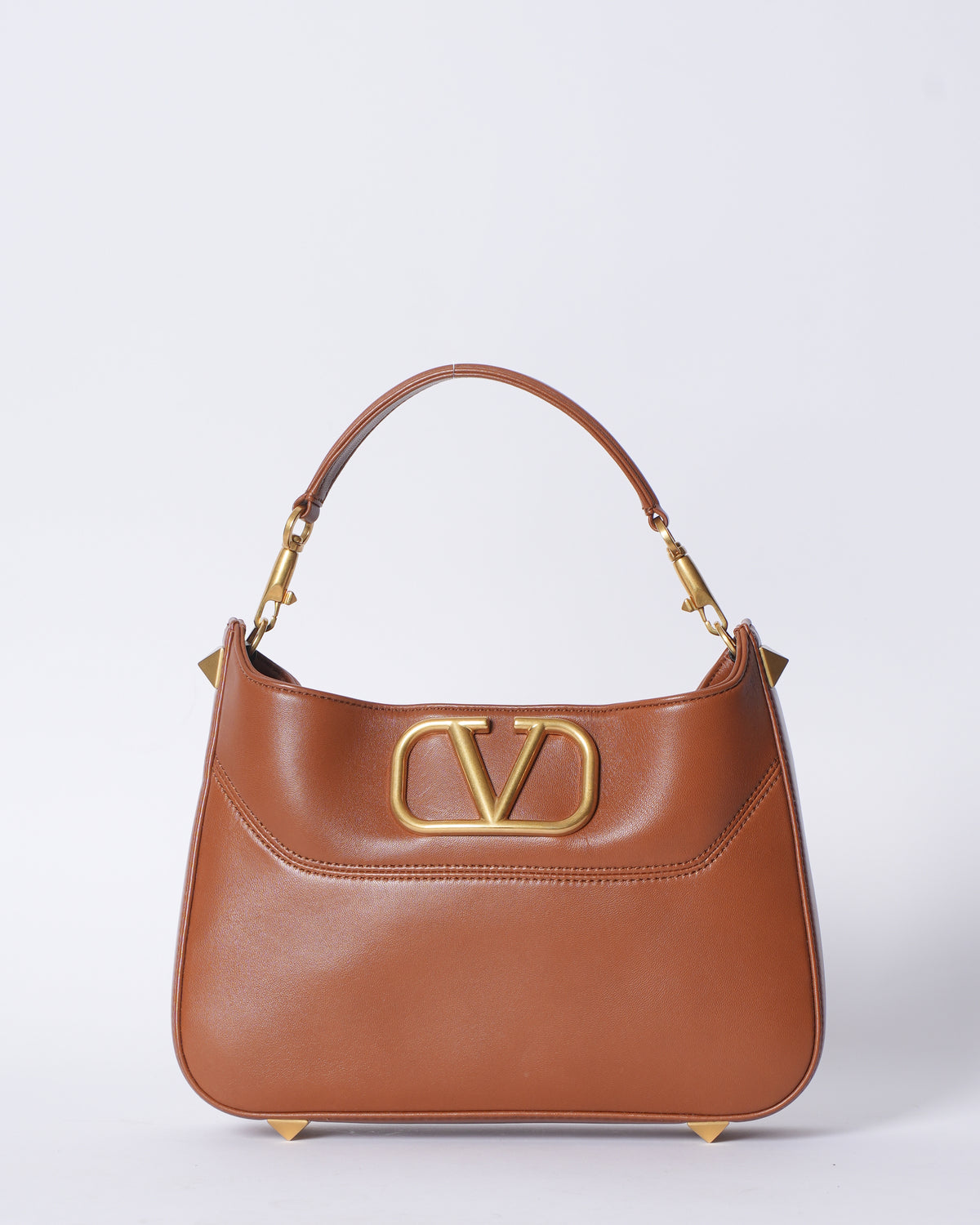 Valentino Garavani V Logo Brown Handbag