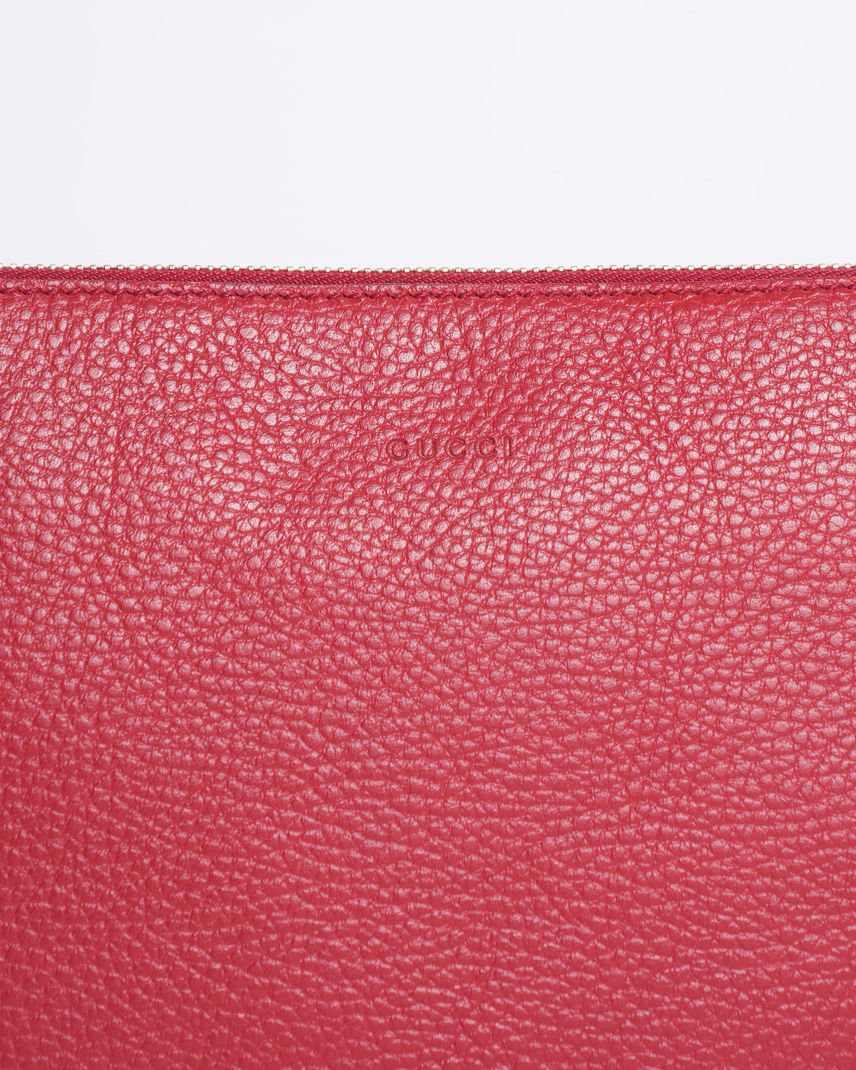 Gucci Red Leather Zamboo Clutch Bag