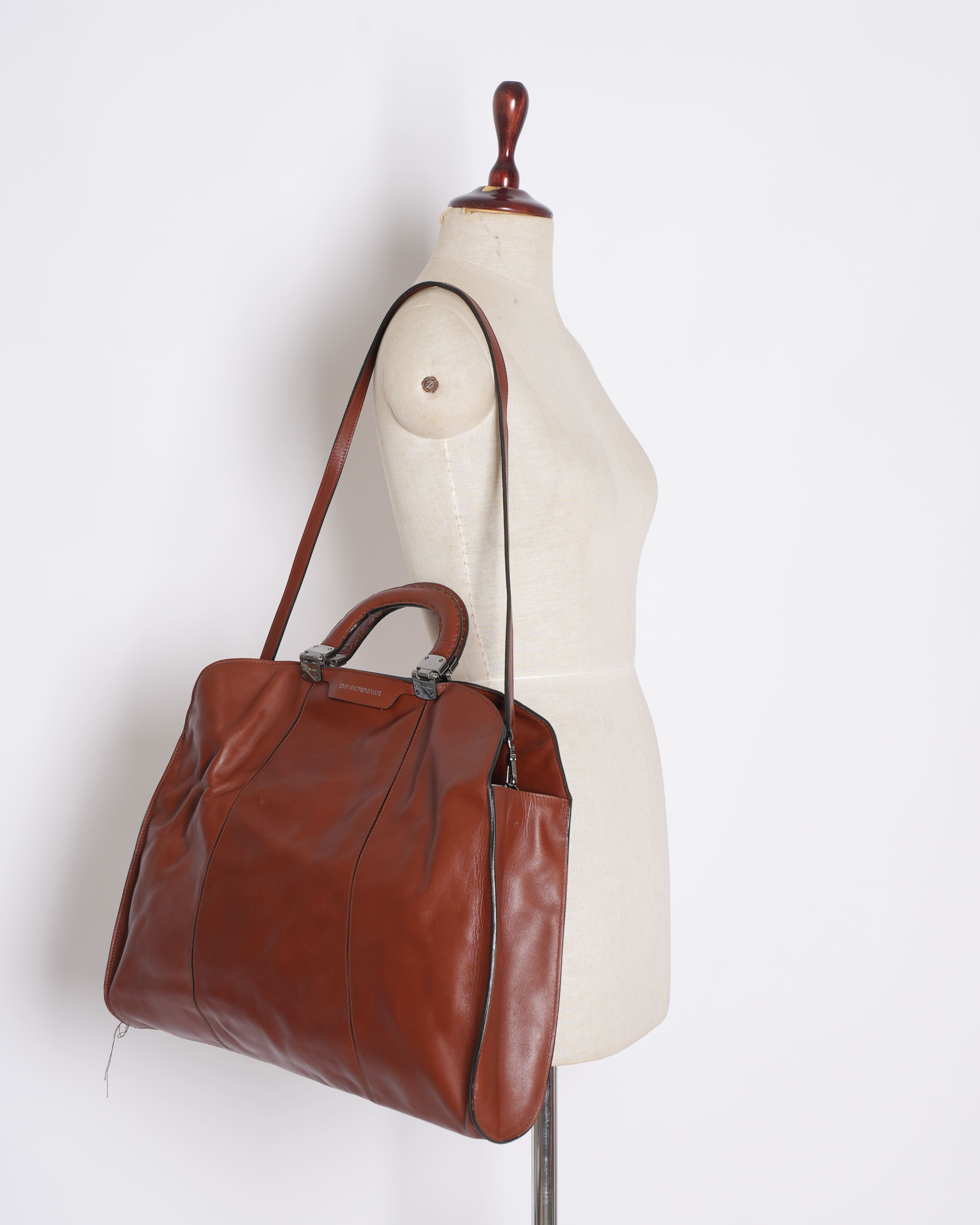 Emporio Armani Brown  Leather Tote