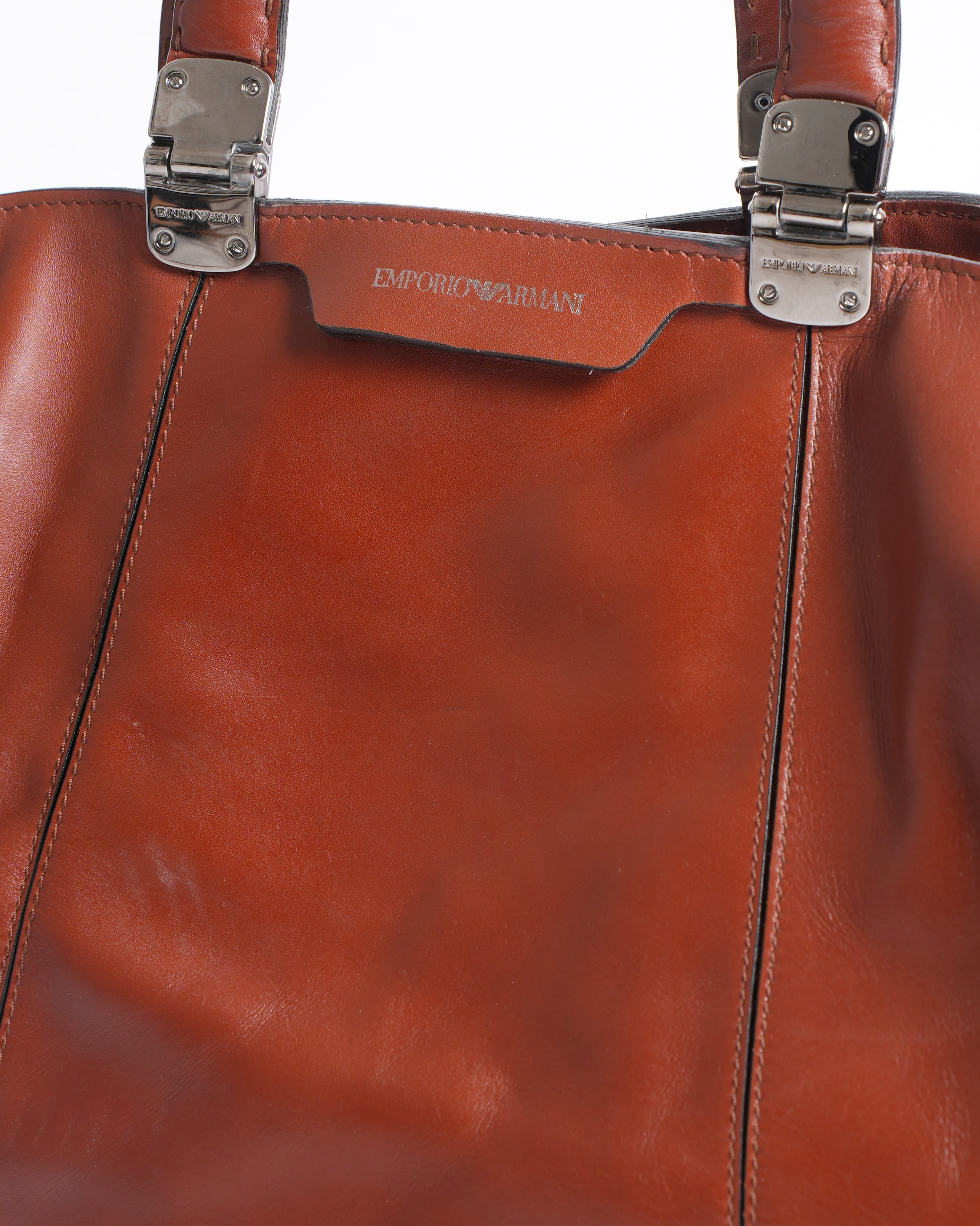 Emporio Armani Brown  Leather Tote