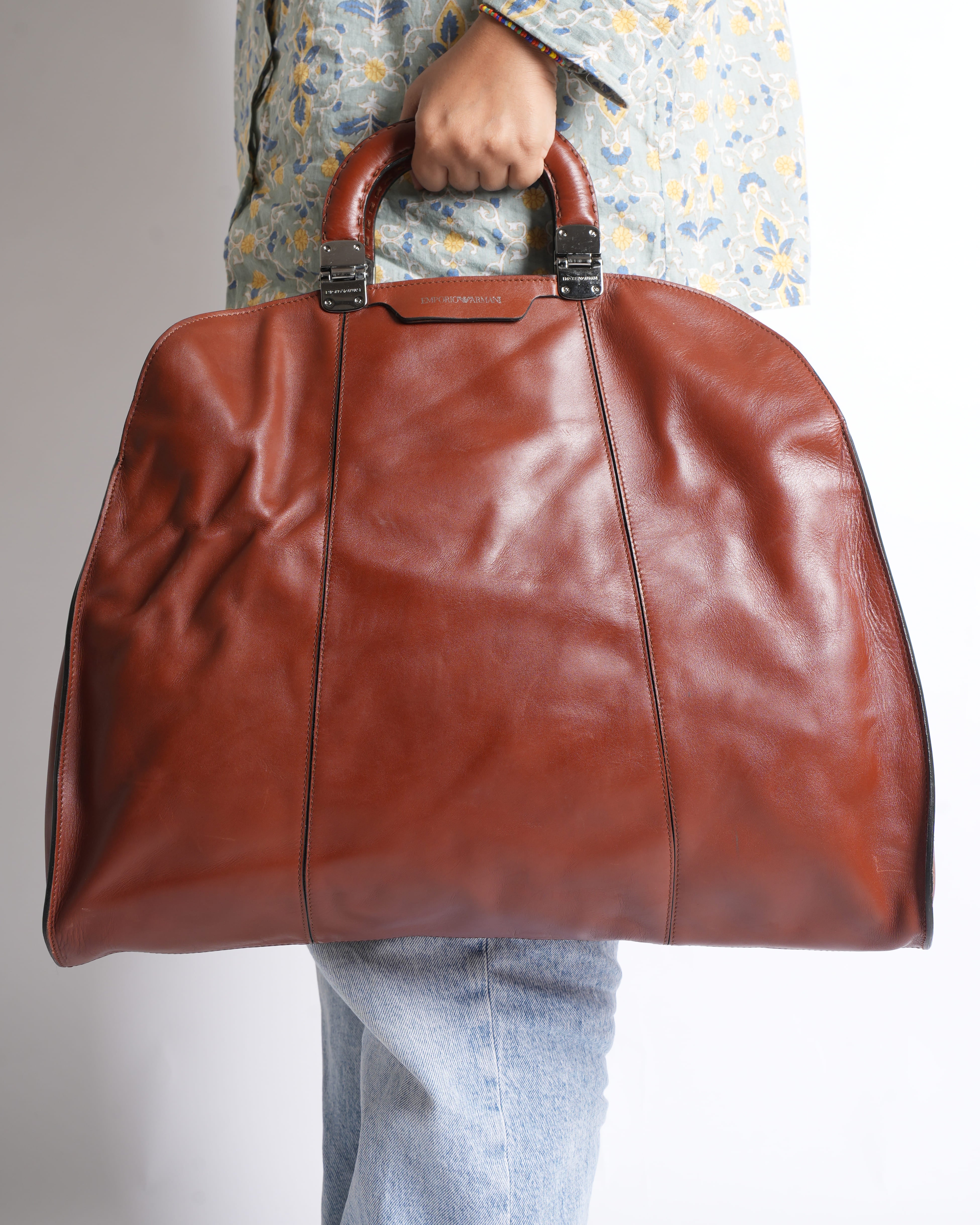 Emporio Armani Brown  Leather Tote
