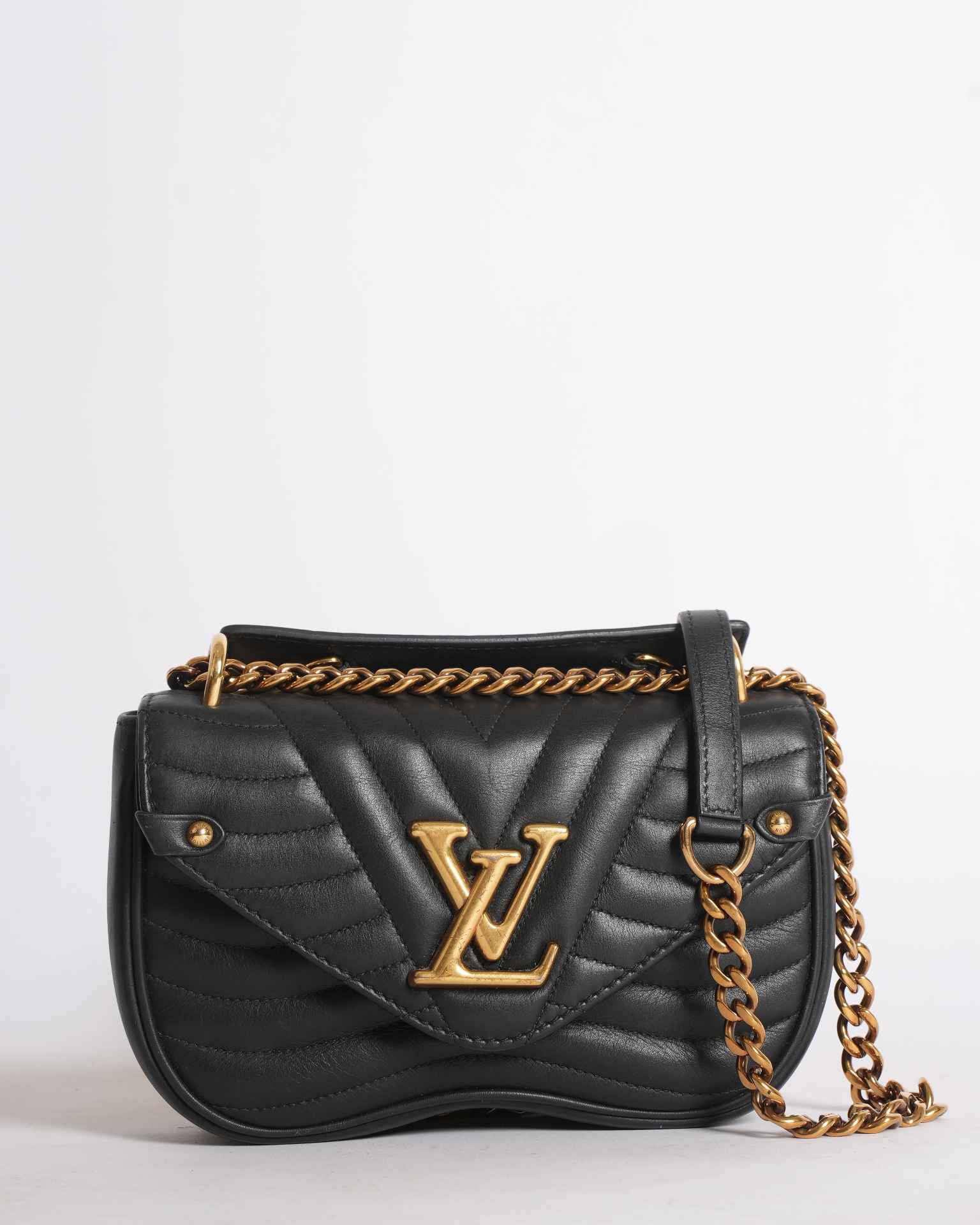 Louis Vuitton Black Leather New Wave Chain PM Bag