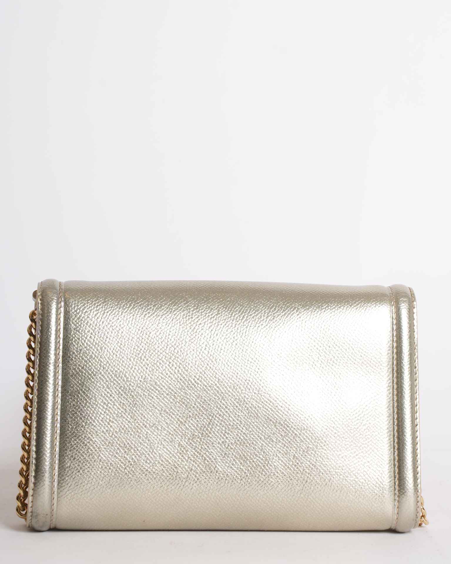 New Salvatore Ferragamo Vara Bow Metallic Leather Bag