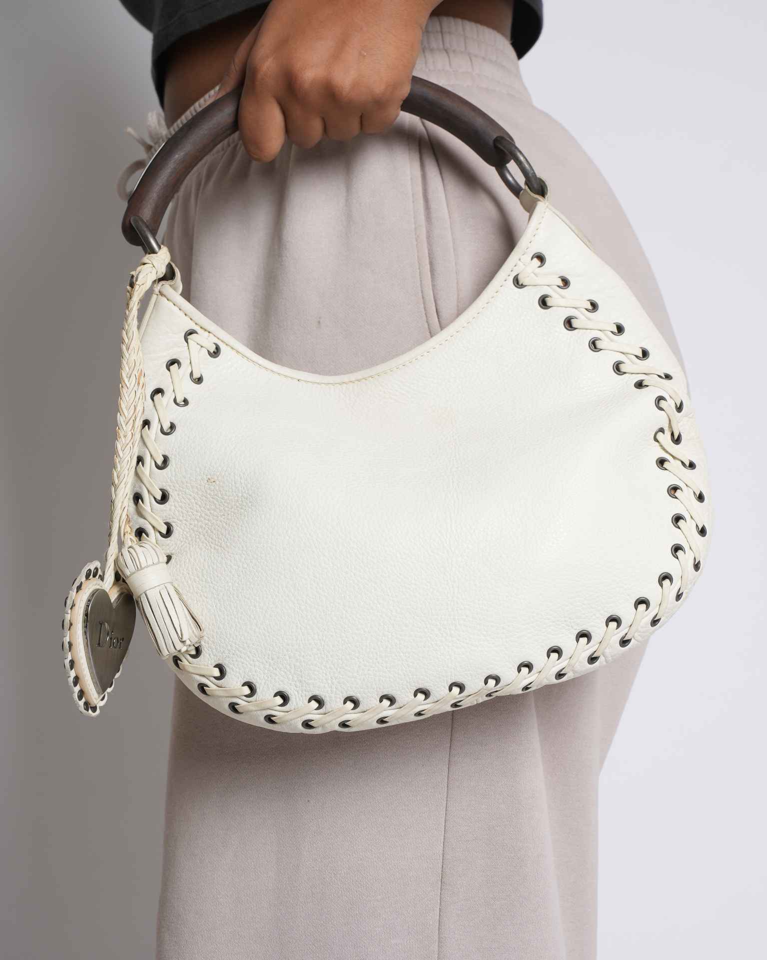 Vintage Christian Dior Leather Ethnic Hobo Bag