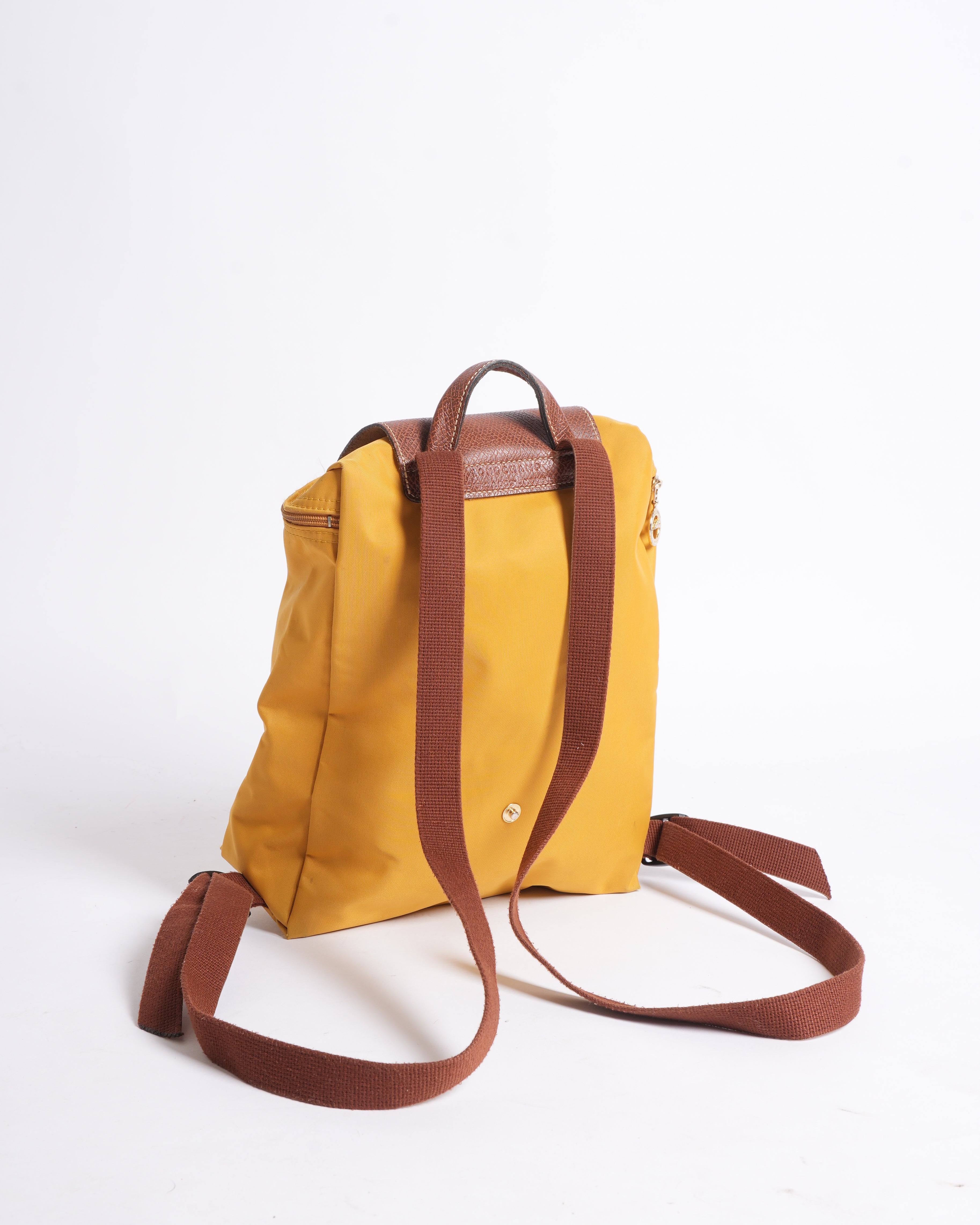 Longchamp Yellow Nylon Backpack