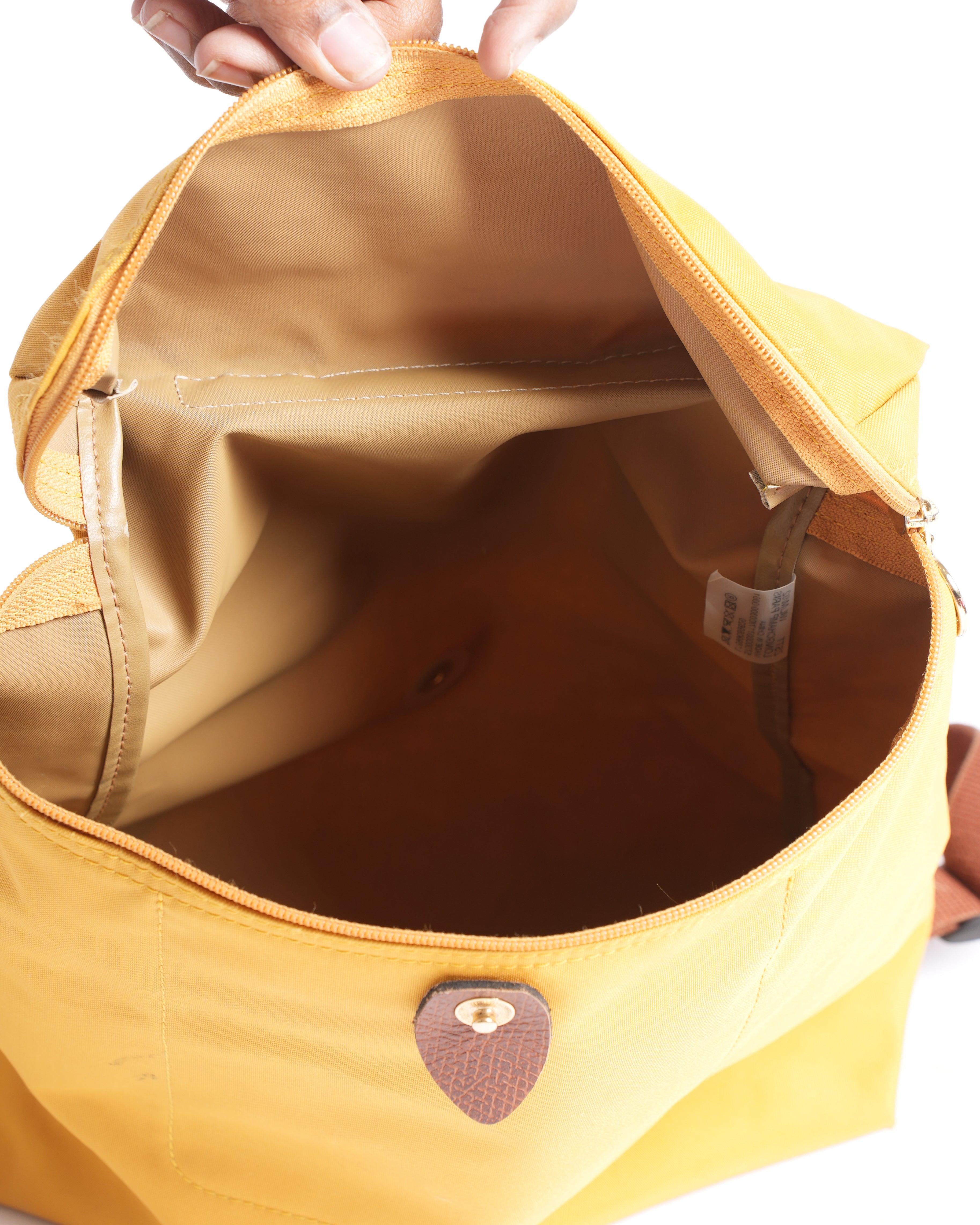 Longchamp Yellow Nylon Backpack