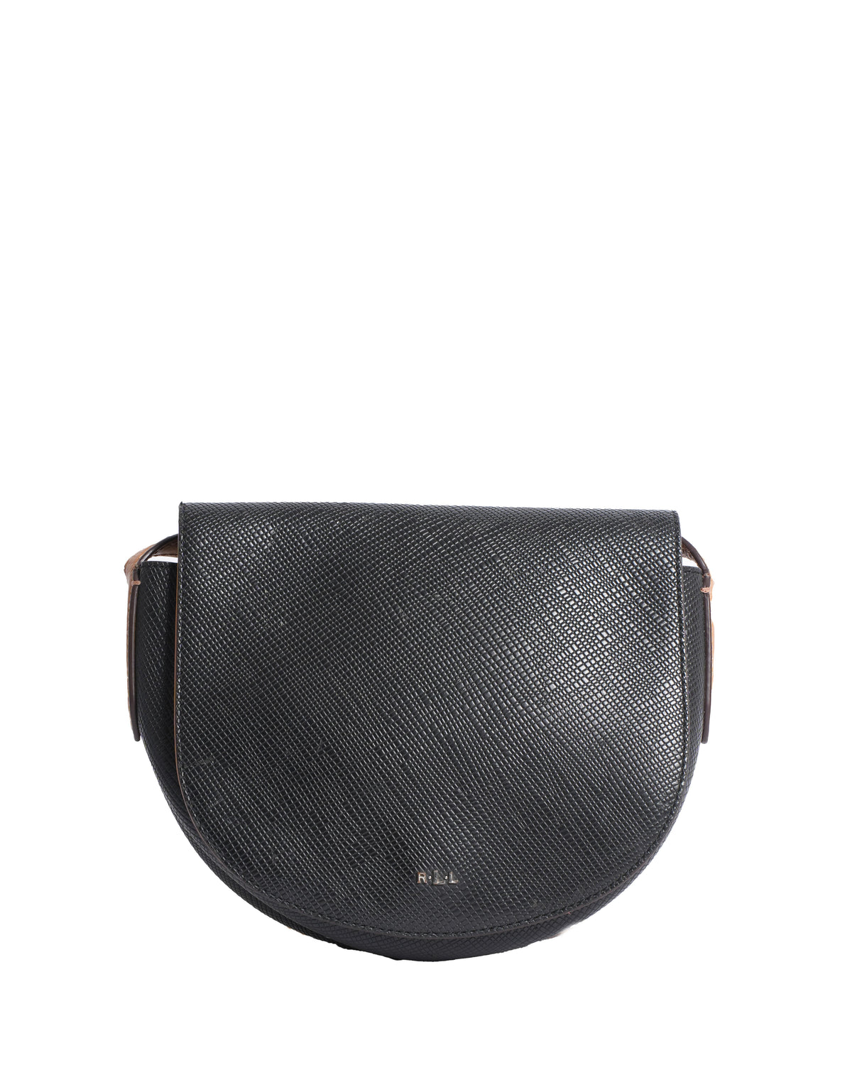 Ralph lauren black flap tanzania crossbody bag