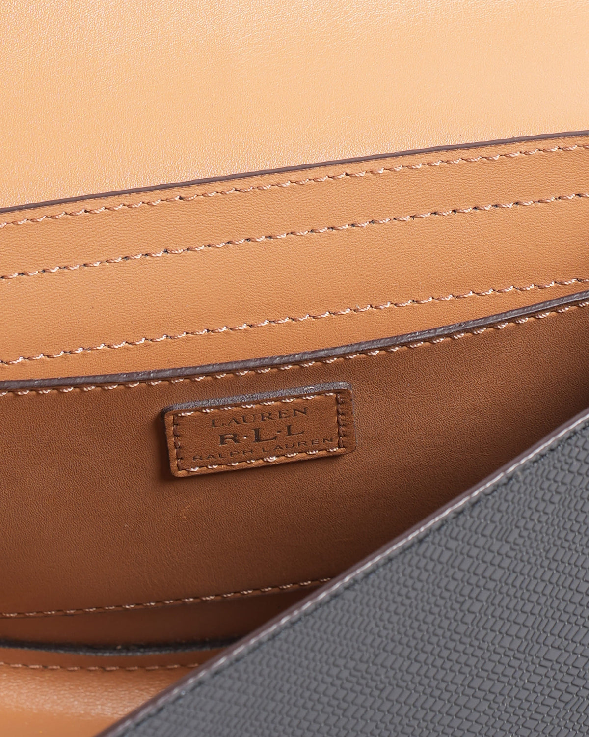 Ralph lauren black flap tanzania crossbody bag