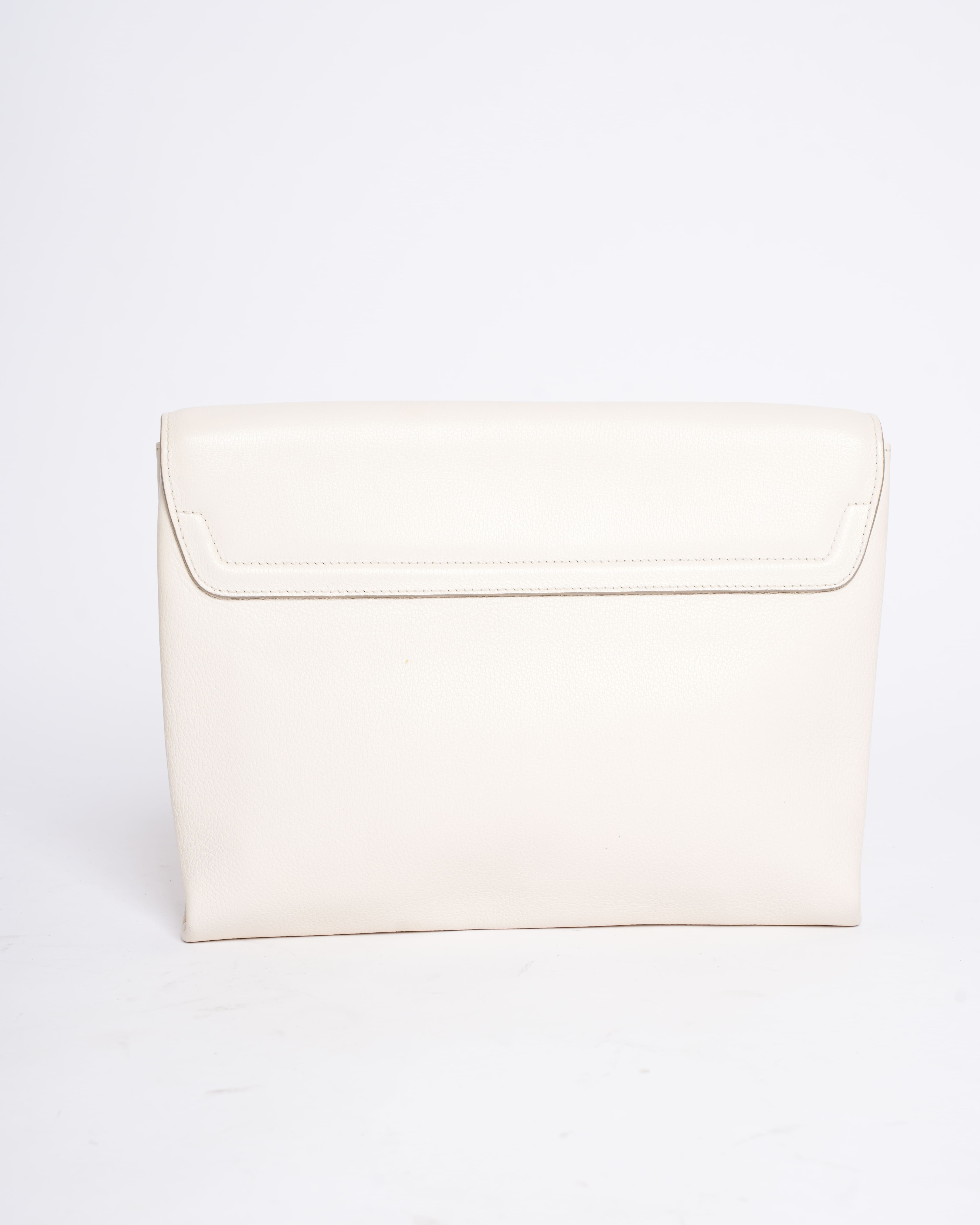 Tom Ford Off-White Zipper Hand Clutch Bag