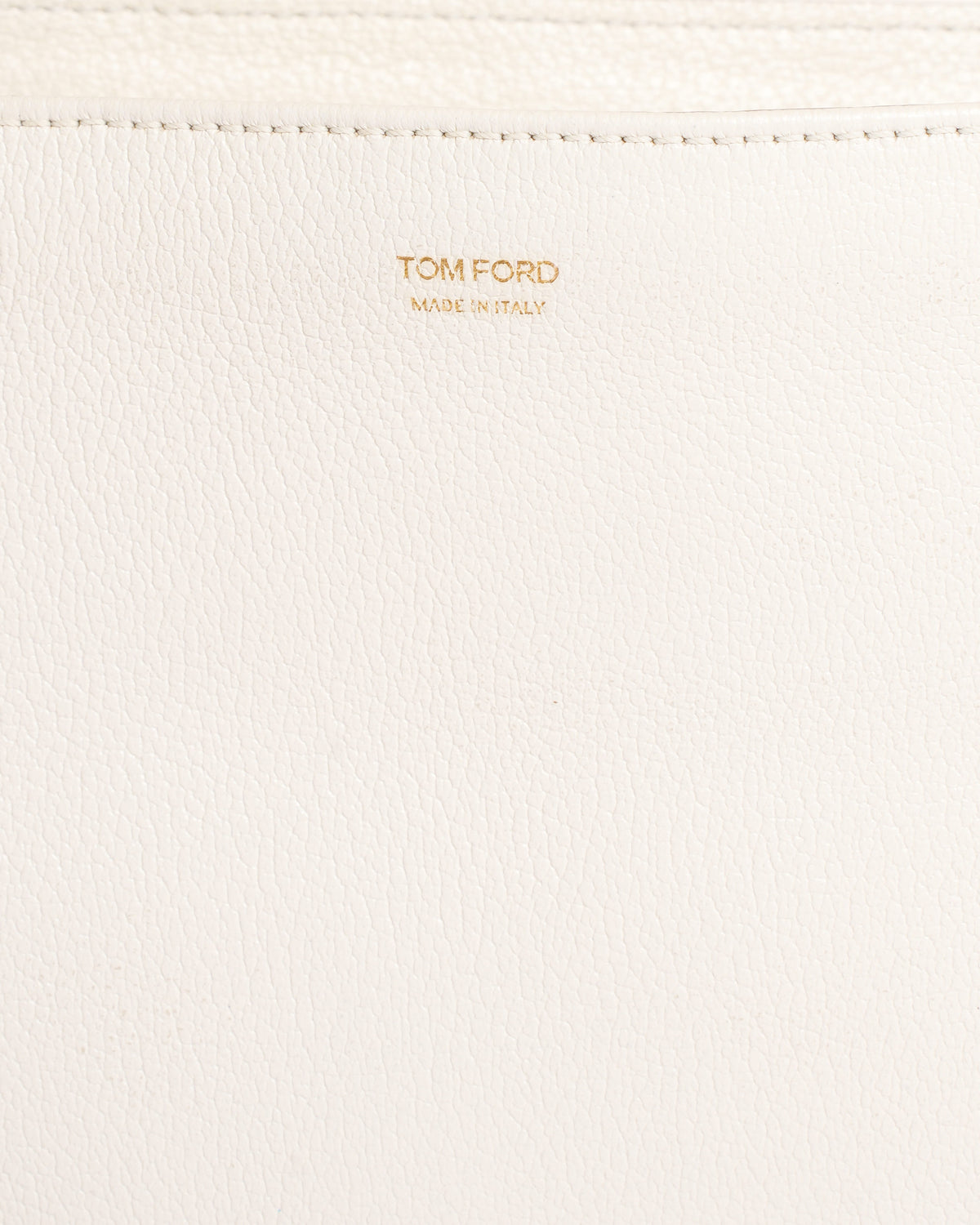Tom Ford Off-White Zipper Hand Clutch Bag