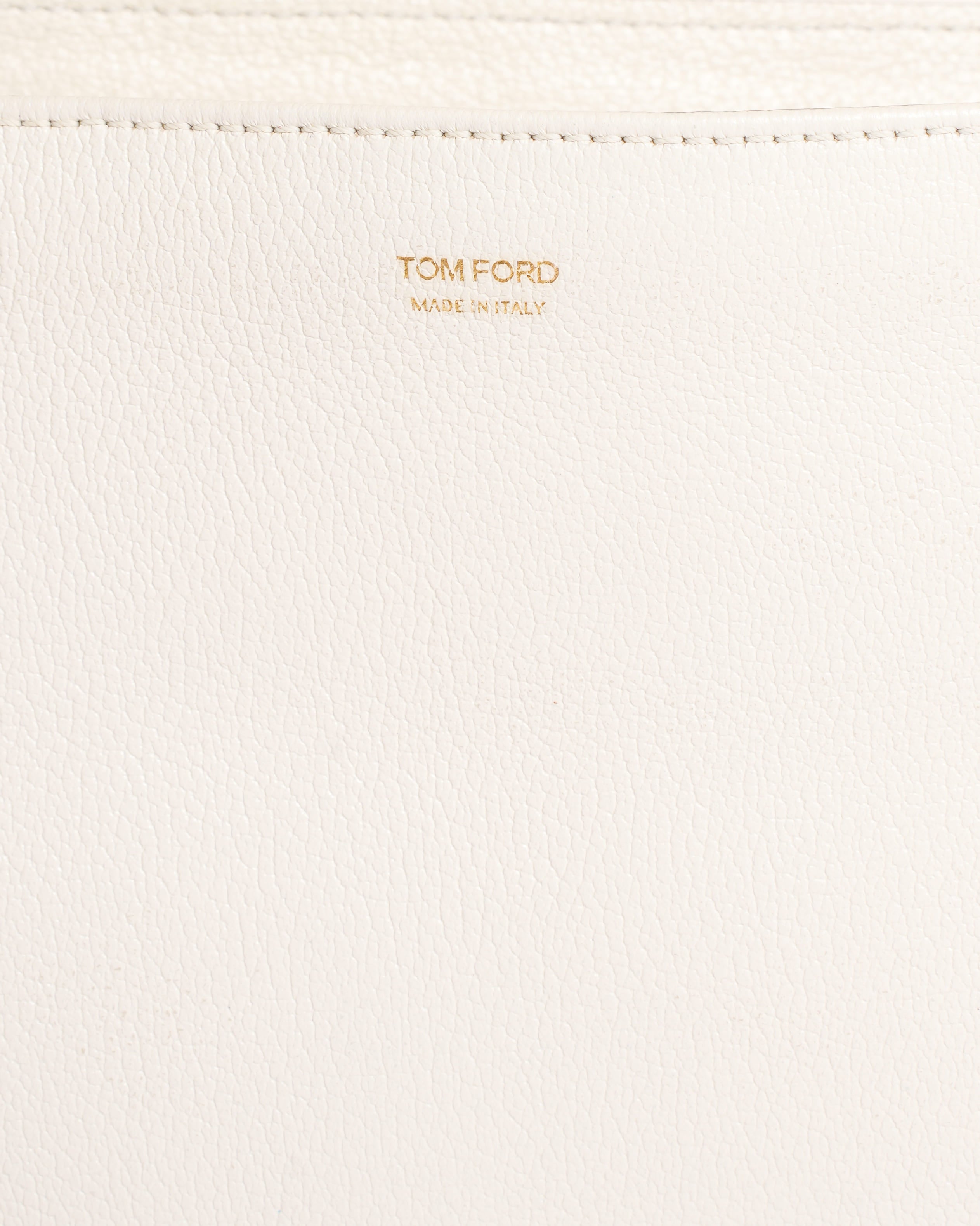 Tom Ford Off-White Zipper Hand Clutch Bag