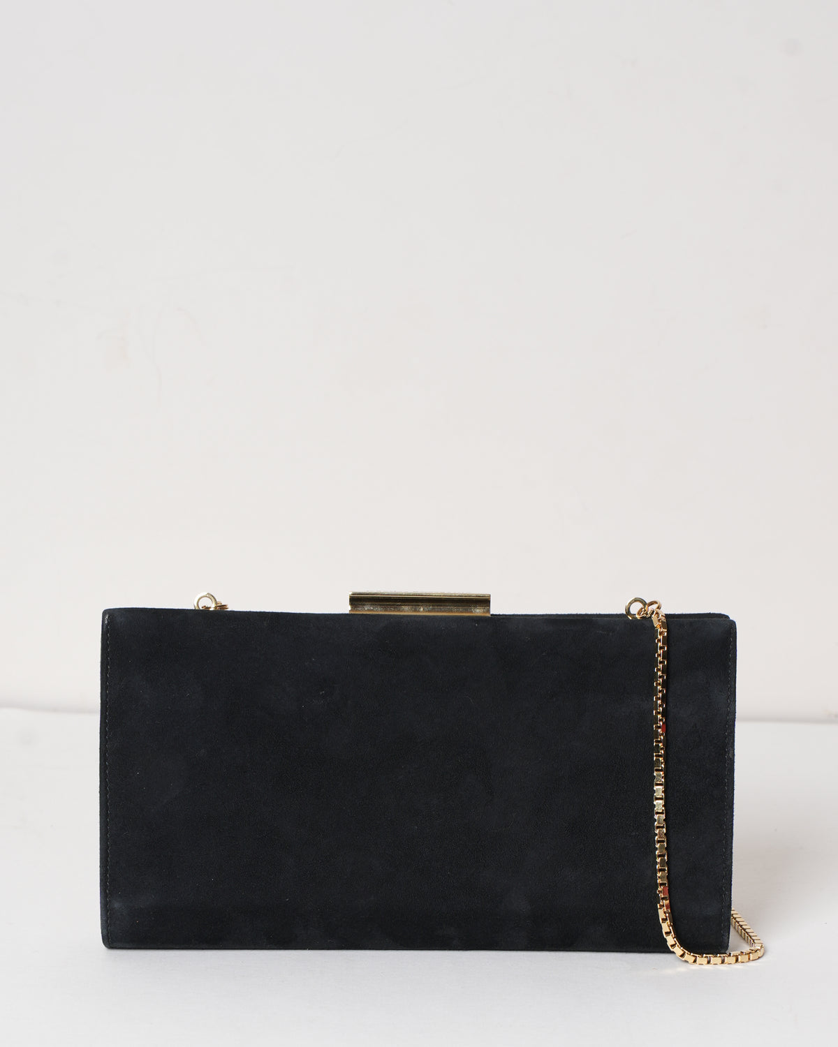 Salvatore Ferragamo Black Suede Clutch