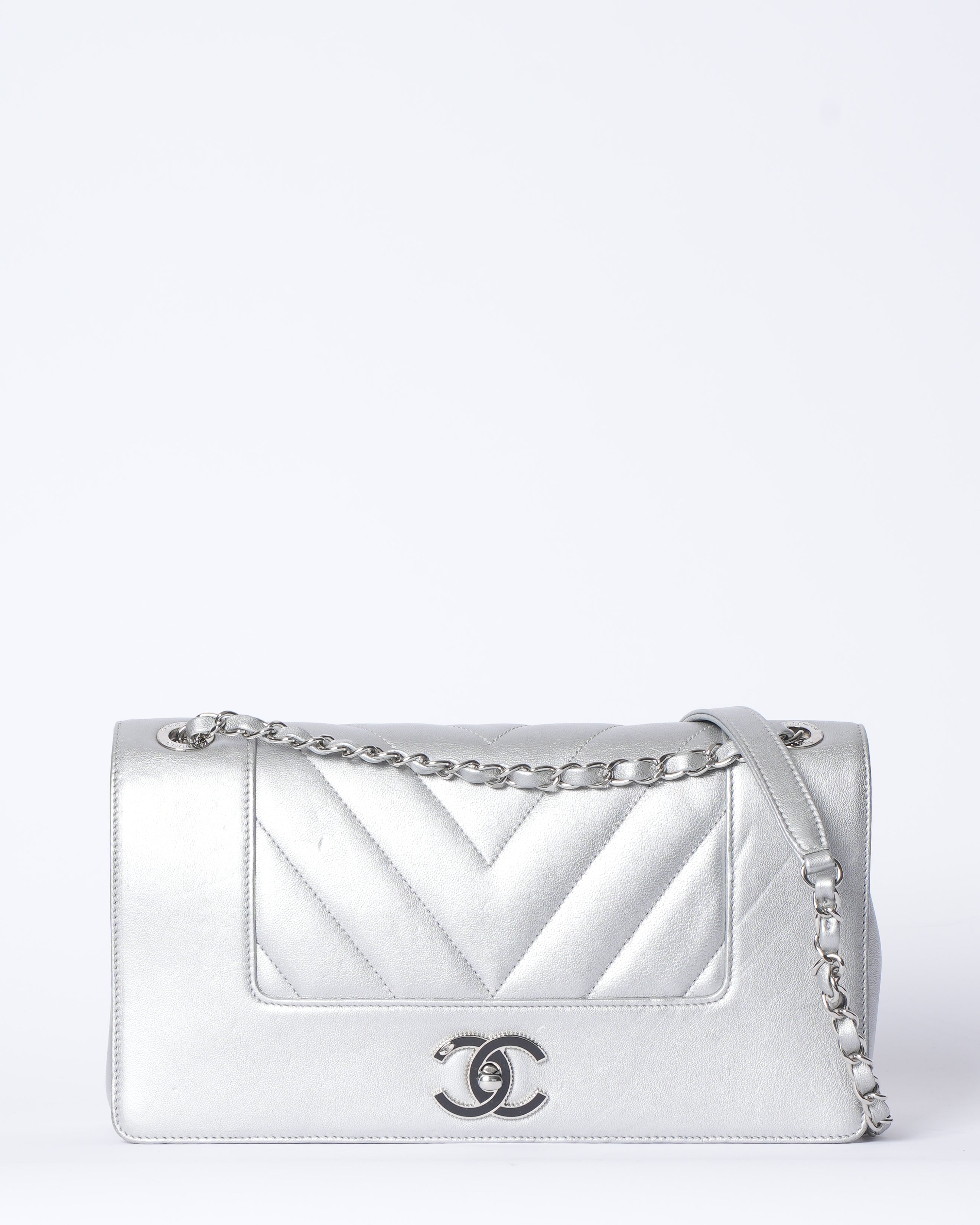 Chanel Madmemoiselle Vintage Flap Bag In Chevron Sheepskin