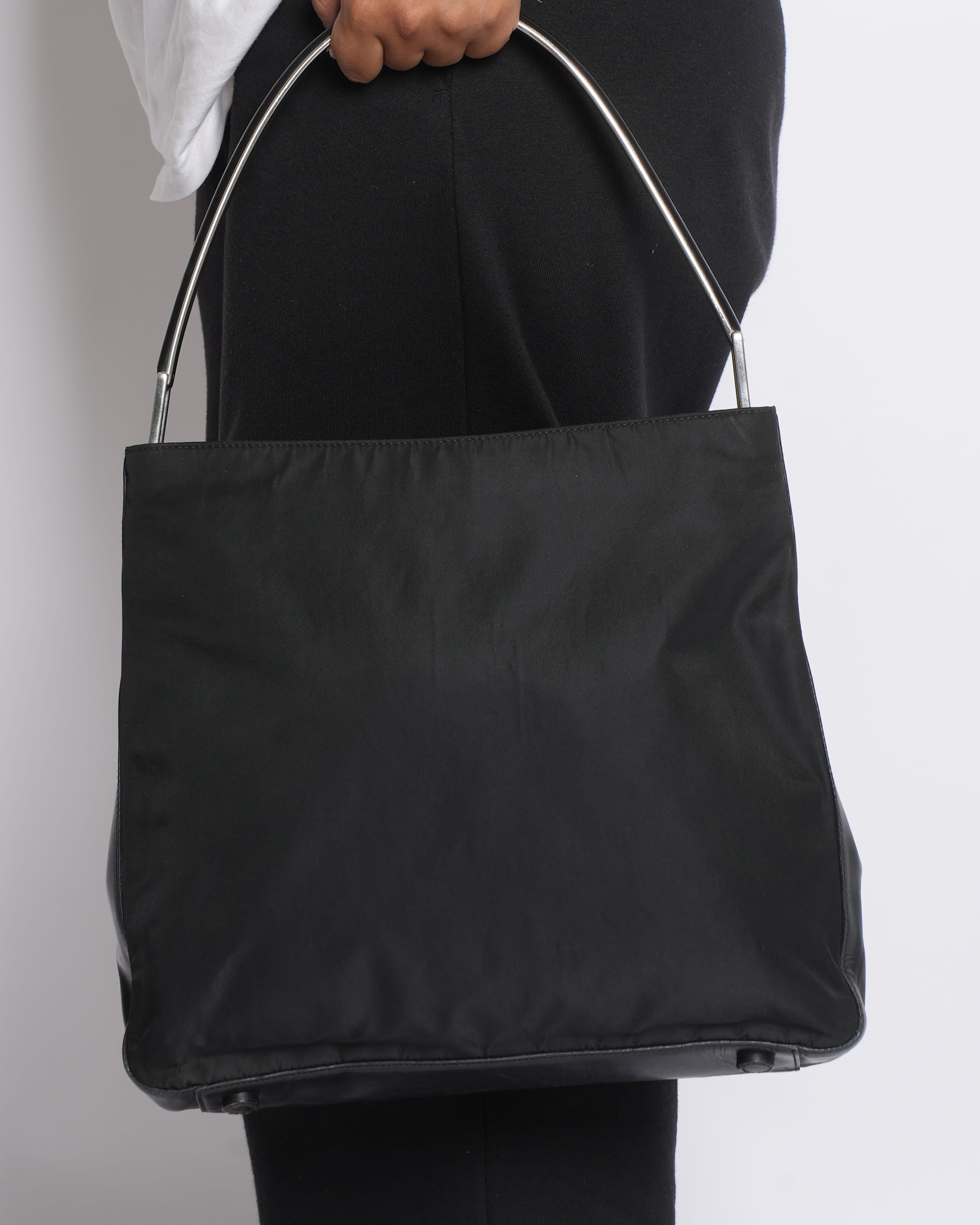 Prada Nylon Shoulder Bag in Black
