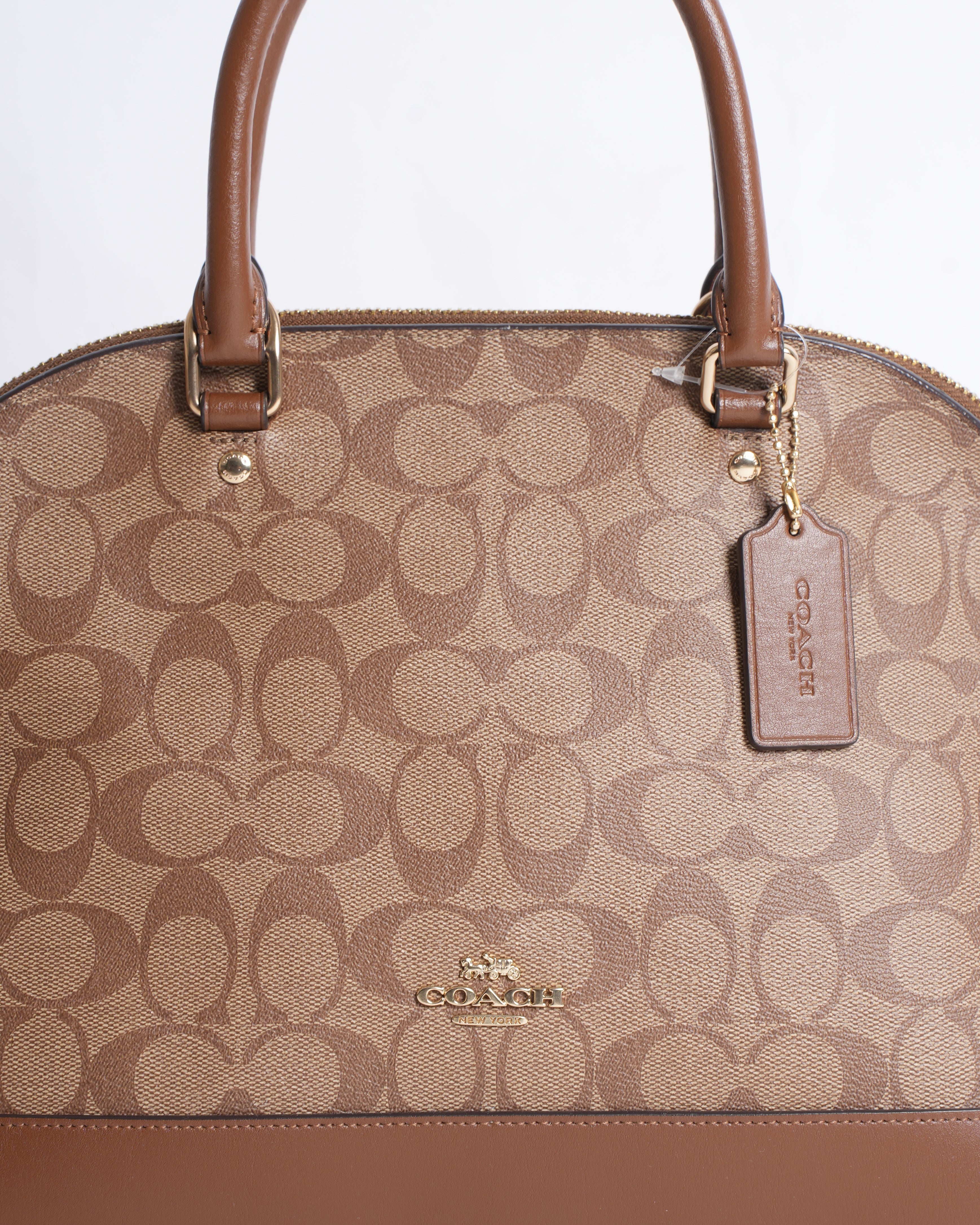 Coach  Brown Signature Coated Canvas  and Leather Mini Sierra Satchel