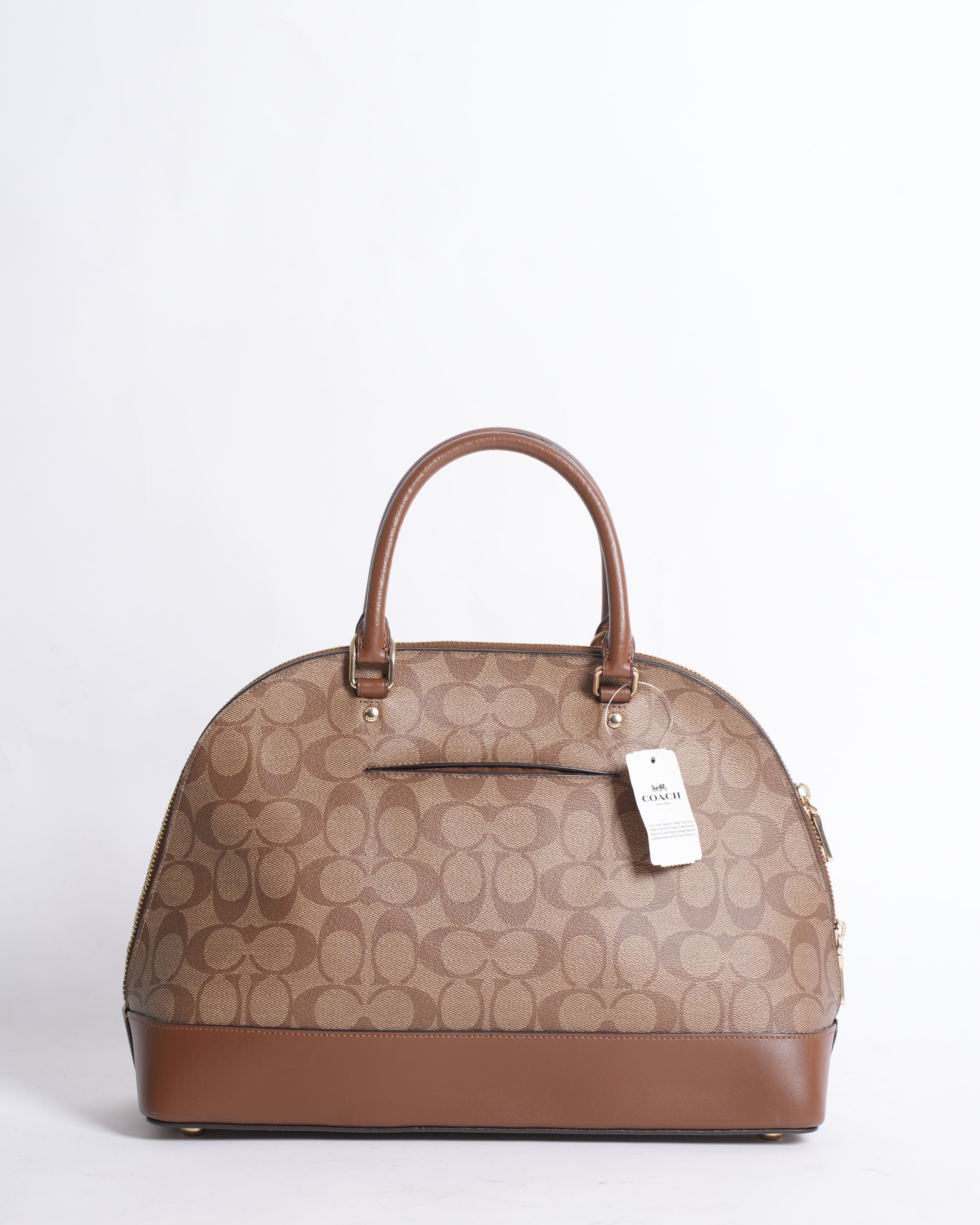 Coach  Brown Signature Coated Canvas  and Leather Mini Sierra Satchel