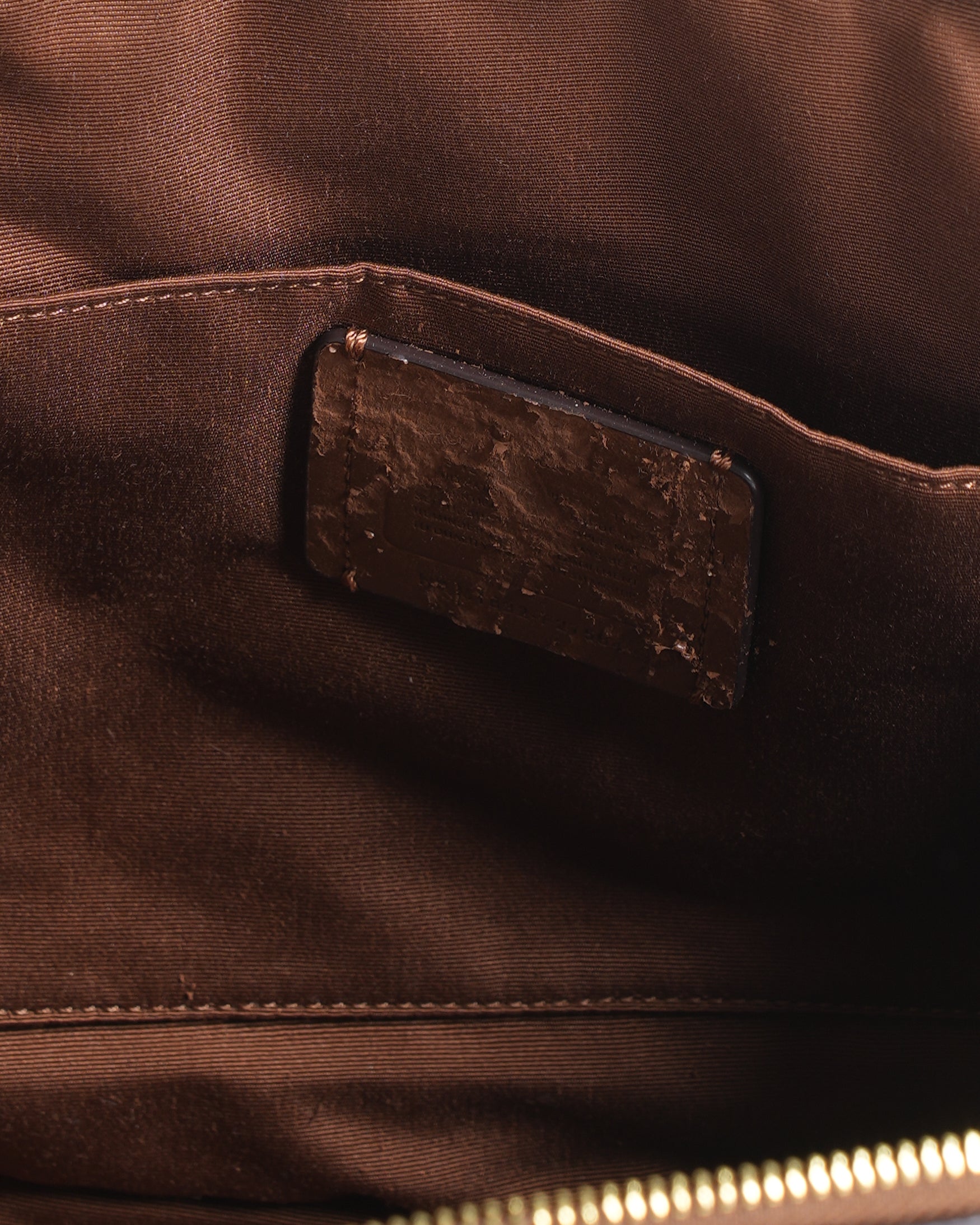 Coach  Brown Signature Coated Canvas  and Leather Mini Sierra Satchel