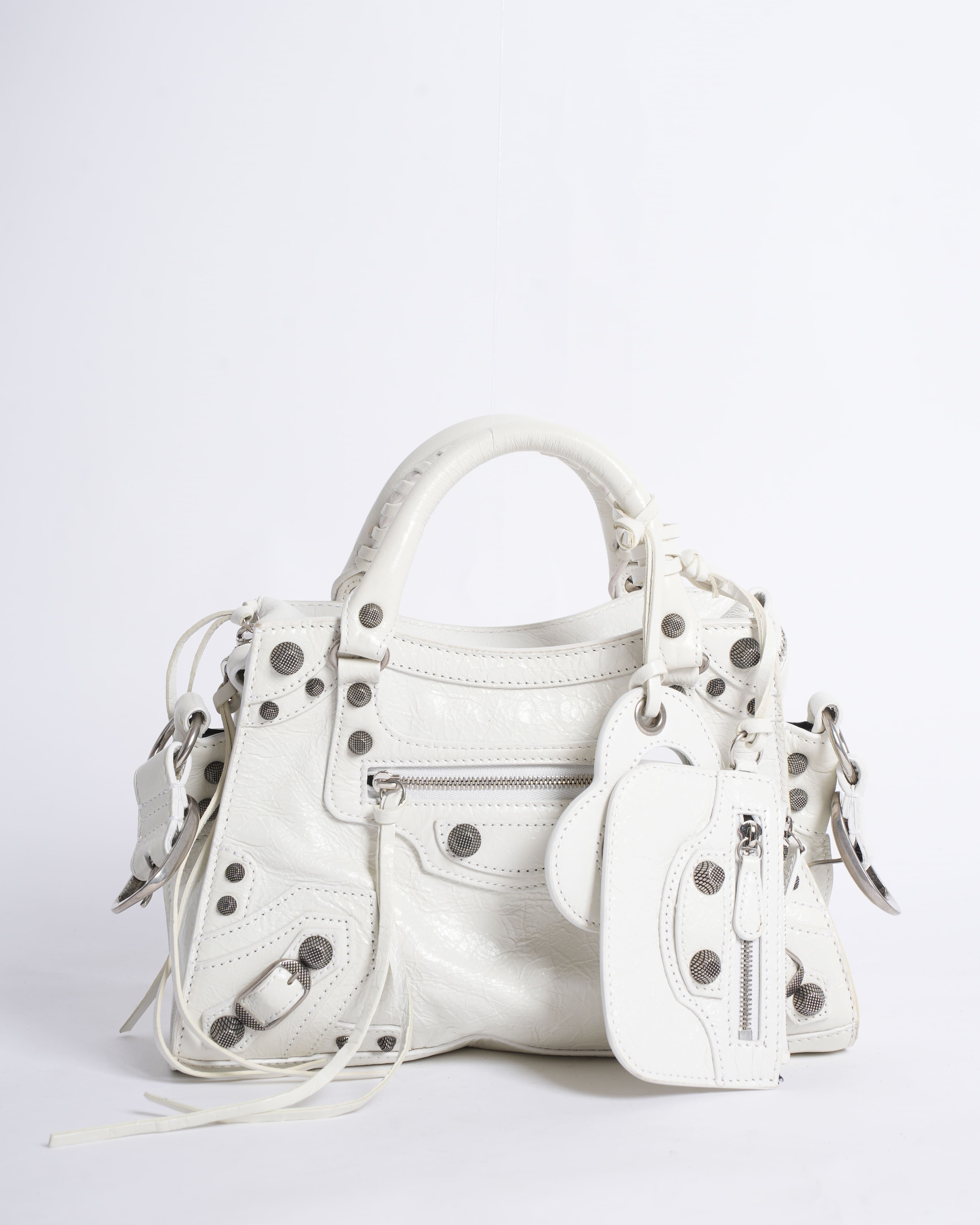 Balenciaga cagole Ivory studded crossbody carrycity medium bag