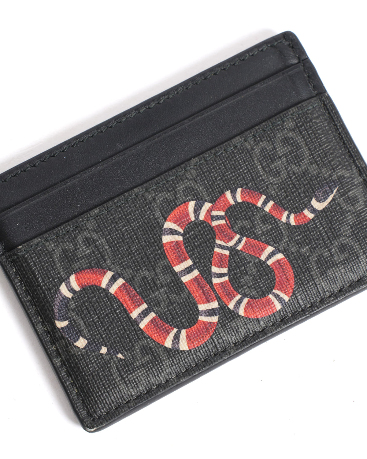 Gucci Kingsnake Men's Print GG Supreme Card Case