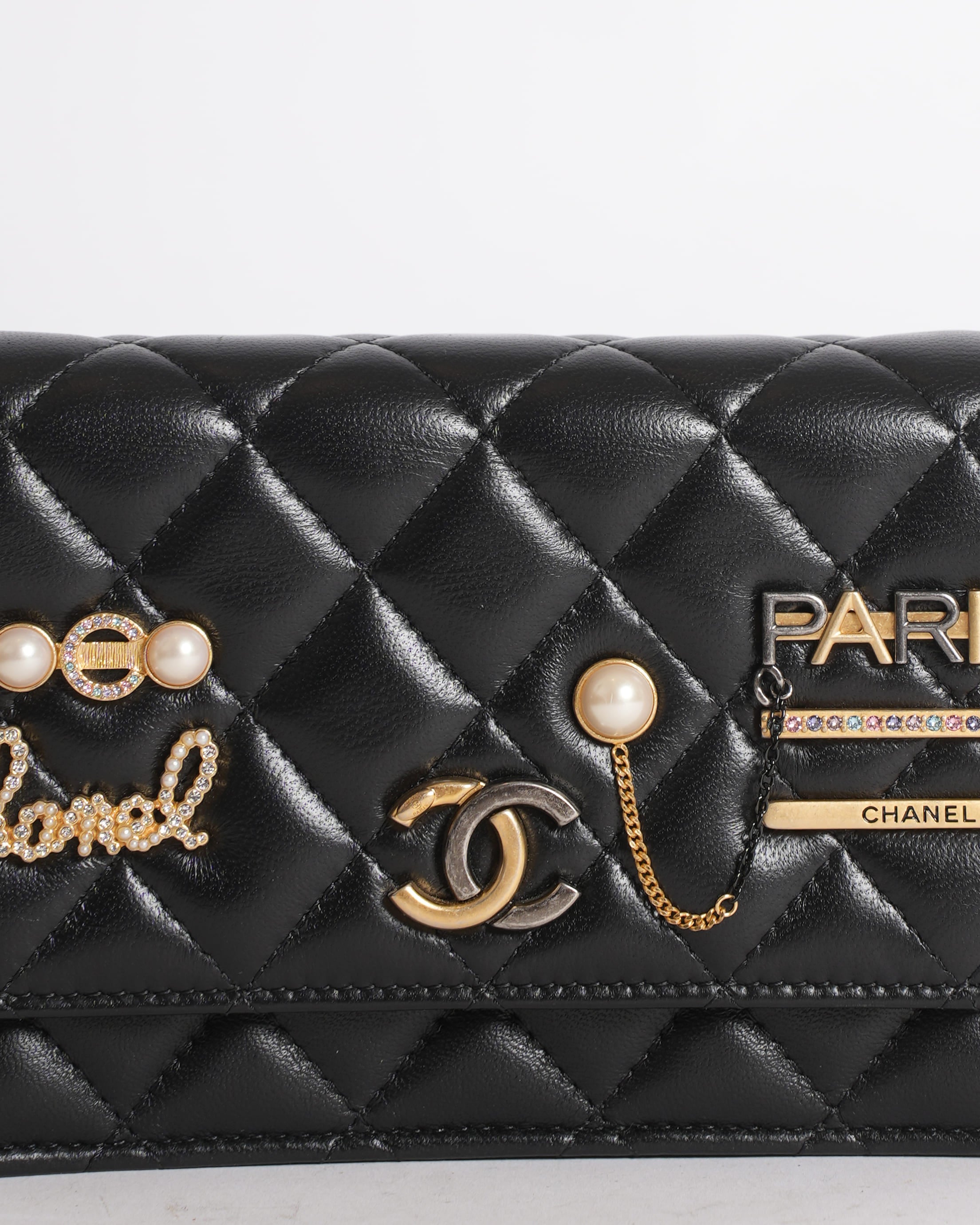 New Chanel Coco Clips Black 22C Mini Wallet on Chain – Limited Edition 2022
