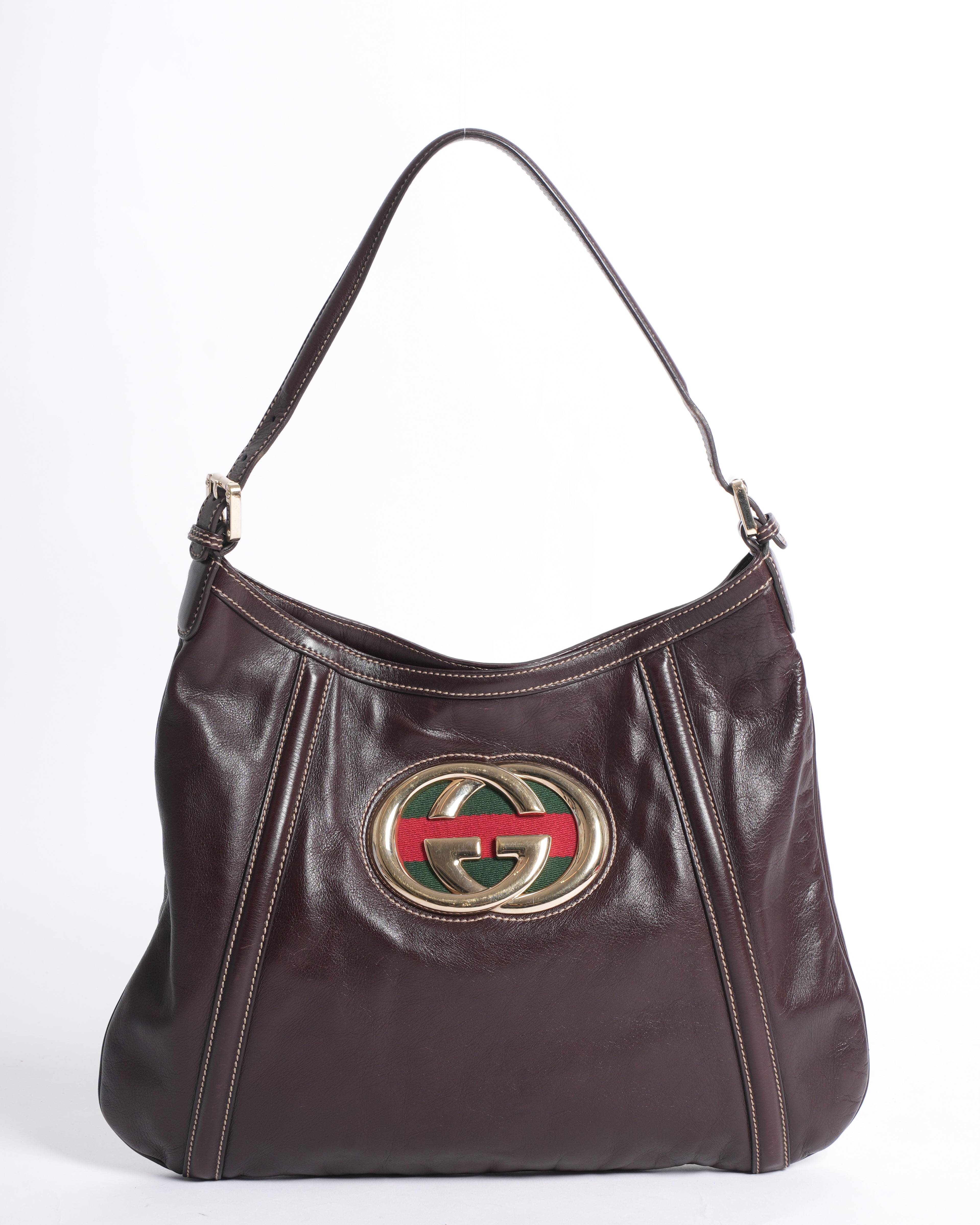 Gucci Jockey Leather Handbag