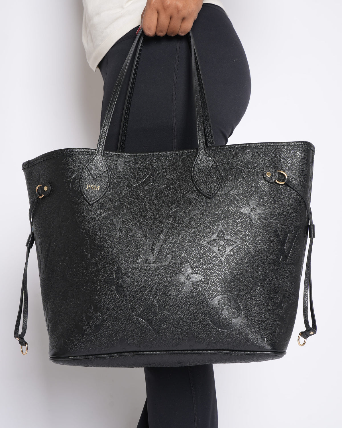 New Louis Vuitton Neverfull MM Monogram Empreinte Leather Bag