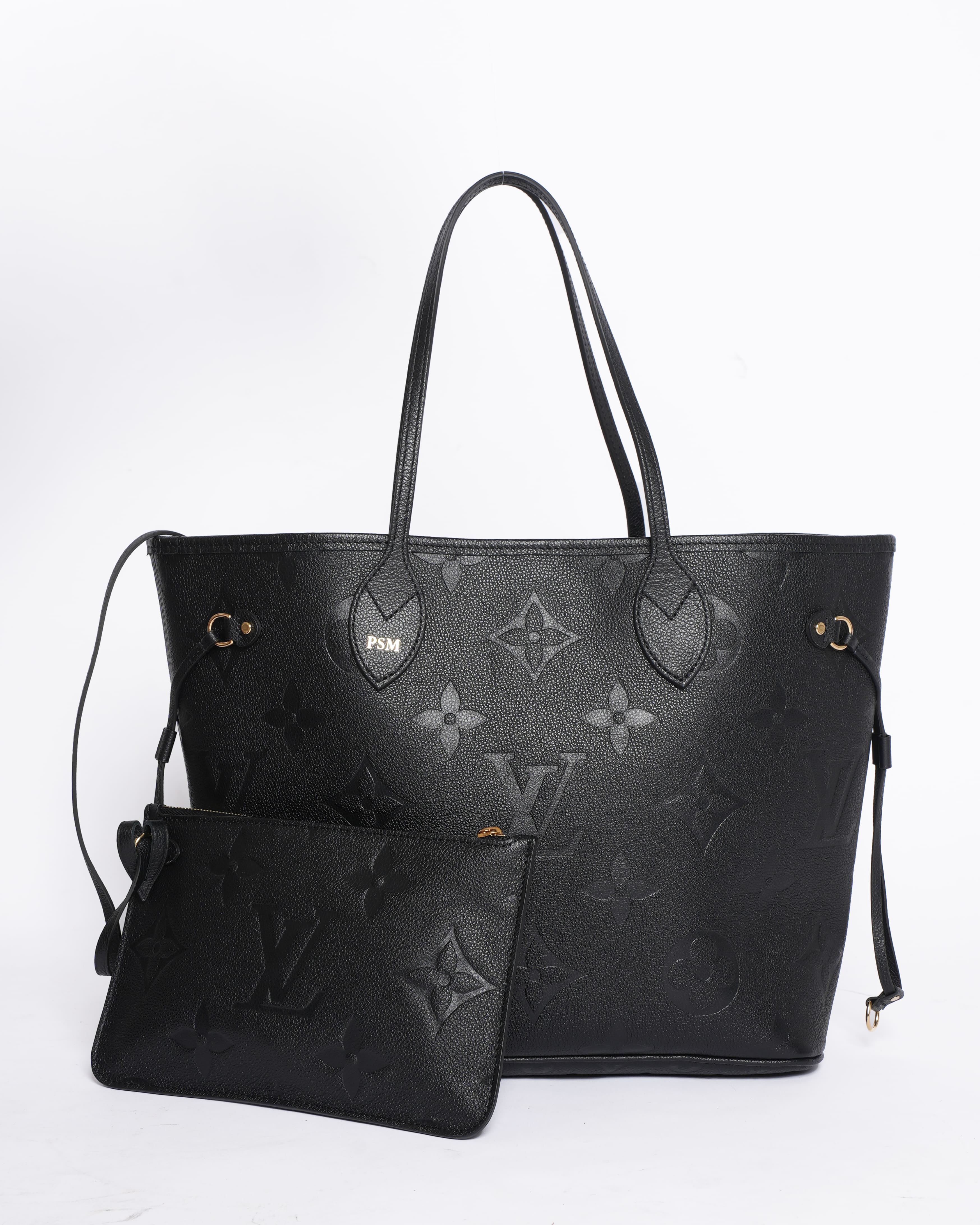 New Louis Vuitton Neverfull MM Monogram Empreinte Leather Bag