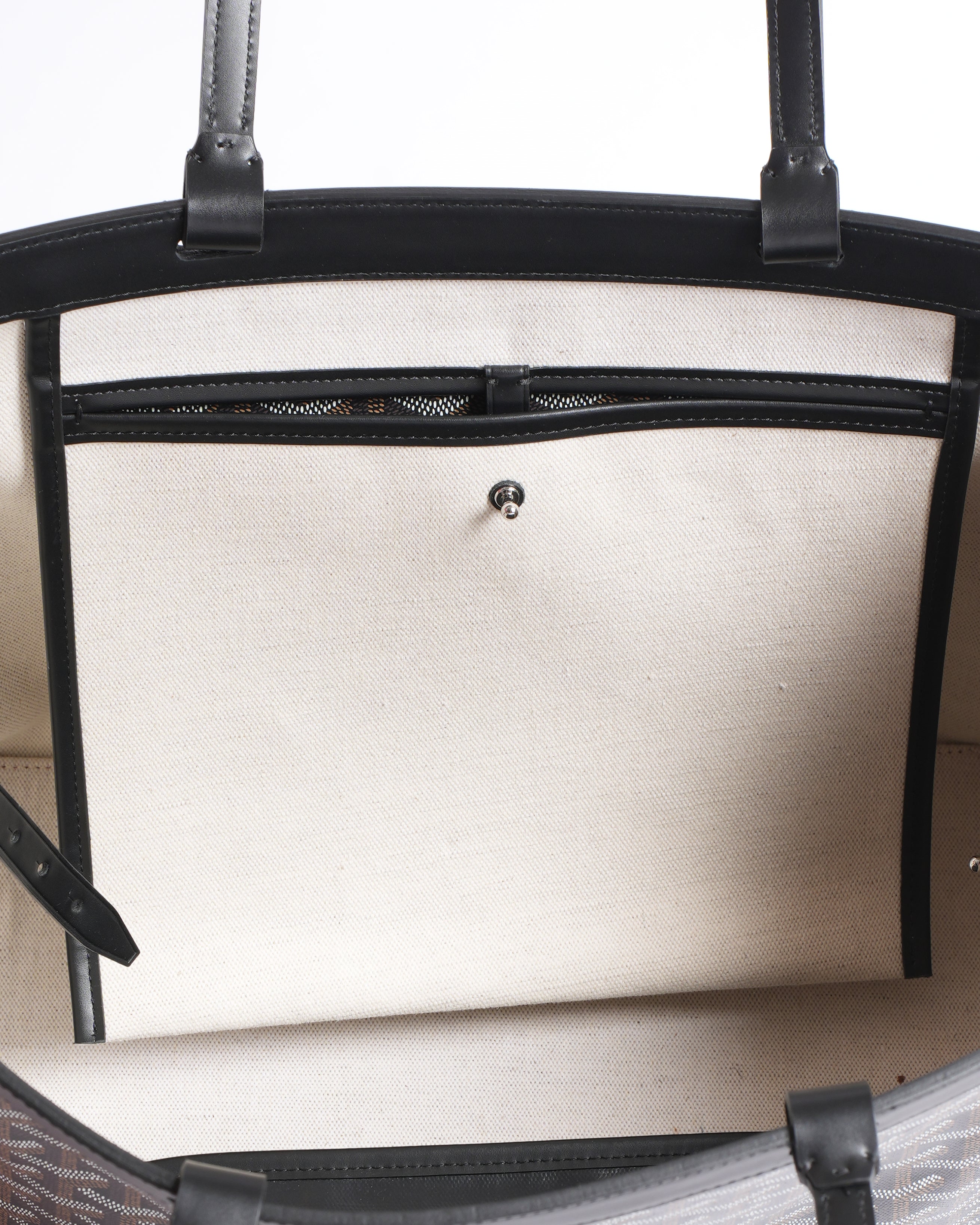 Goyard Black Chevron Coated Canvas PM Bellechasse Tote Bag