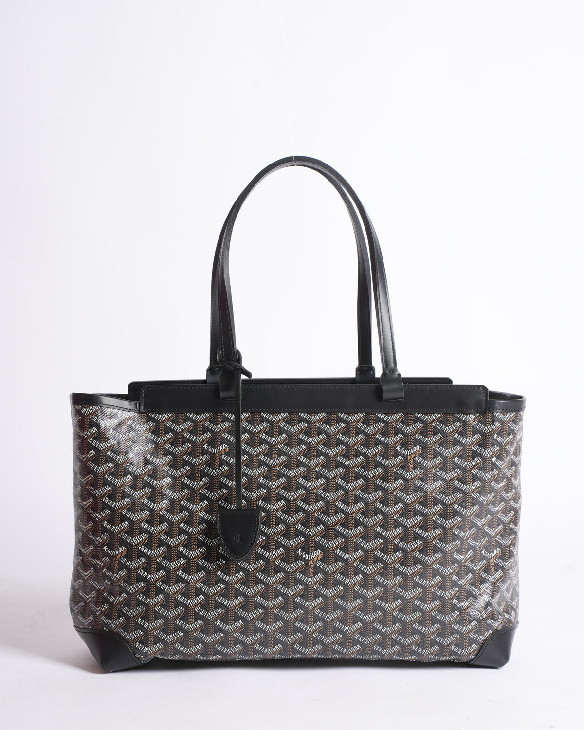 Goyard Black Chevron Coated Canvas PM Bellechasse Tote Bag