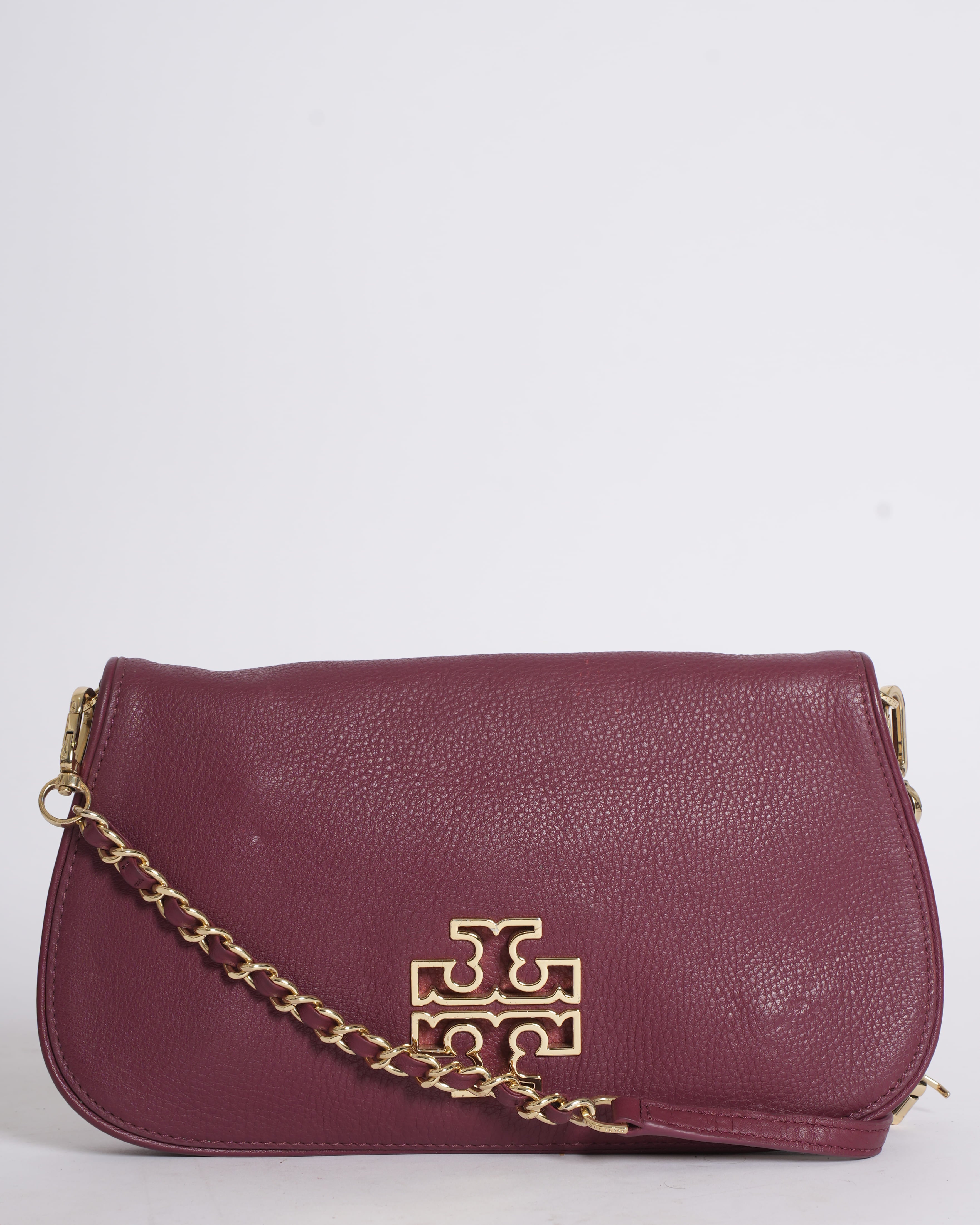 Tory Burch Flap Clutch In Maroon