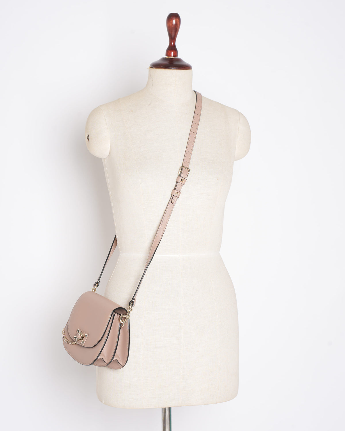Valentino Rockstud Crossbody Bag in Beige