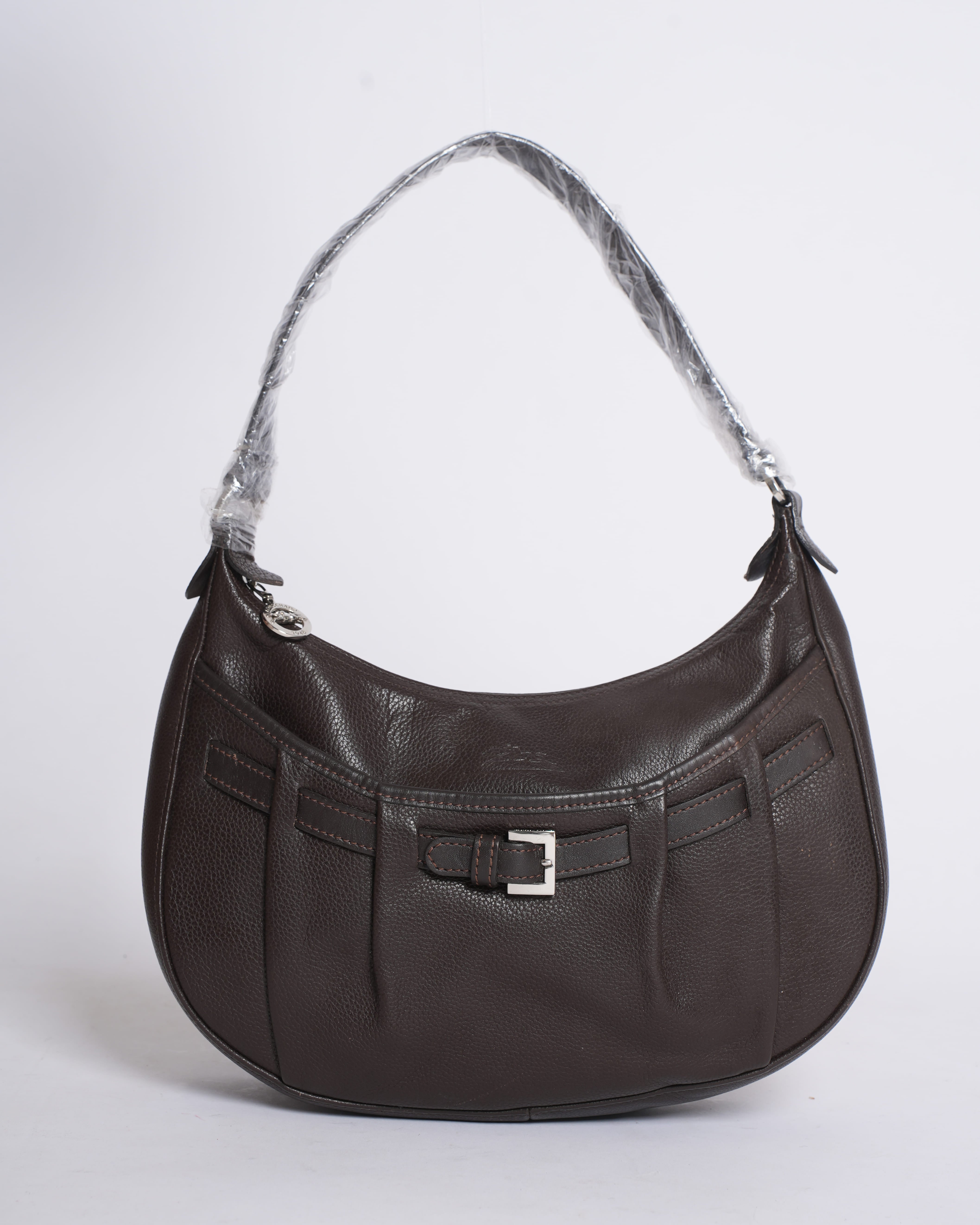 New Longchamp brown leather shoulder bag