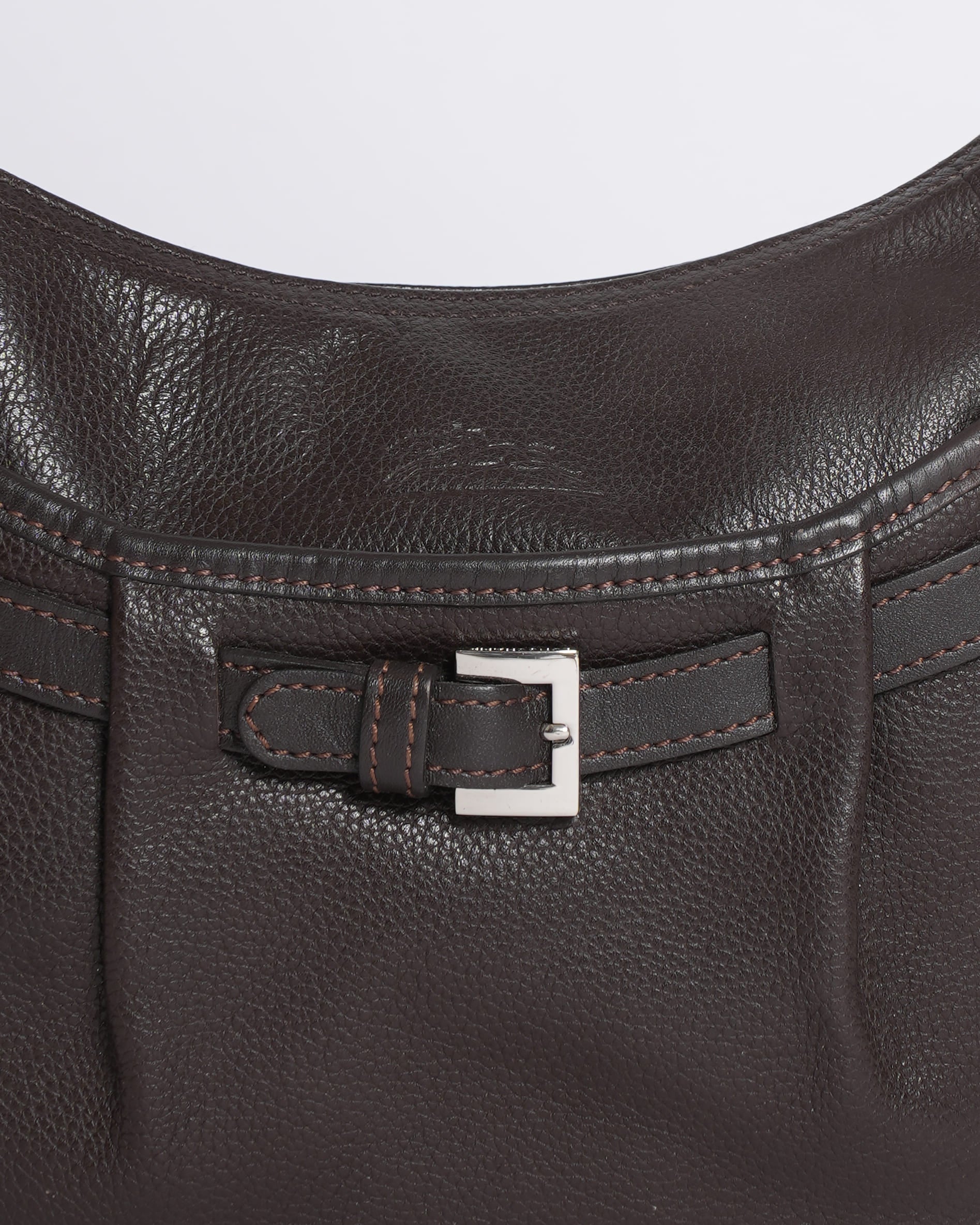 New Longchamp brown leather shoulder bag