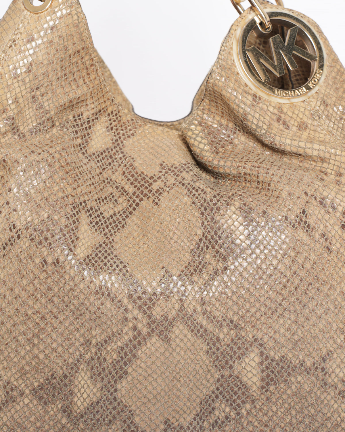 Michael Kors Python-Embossed Tote in Brown