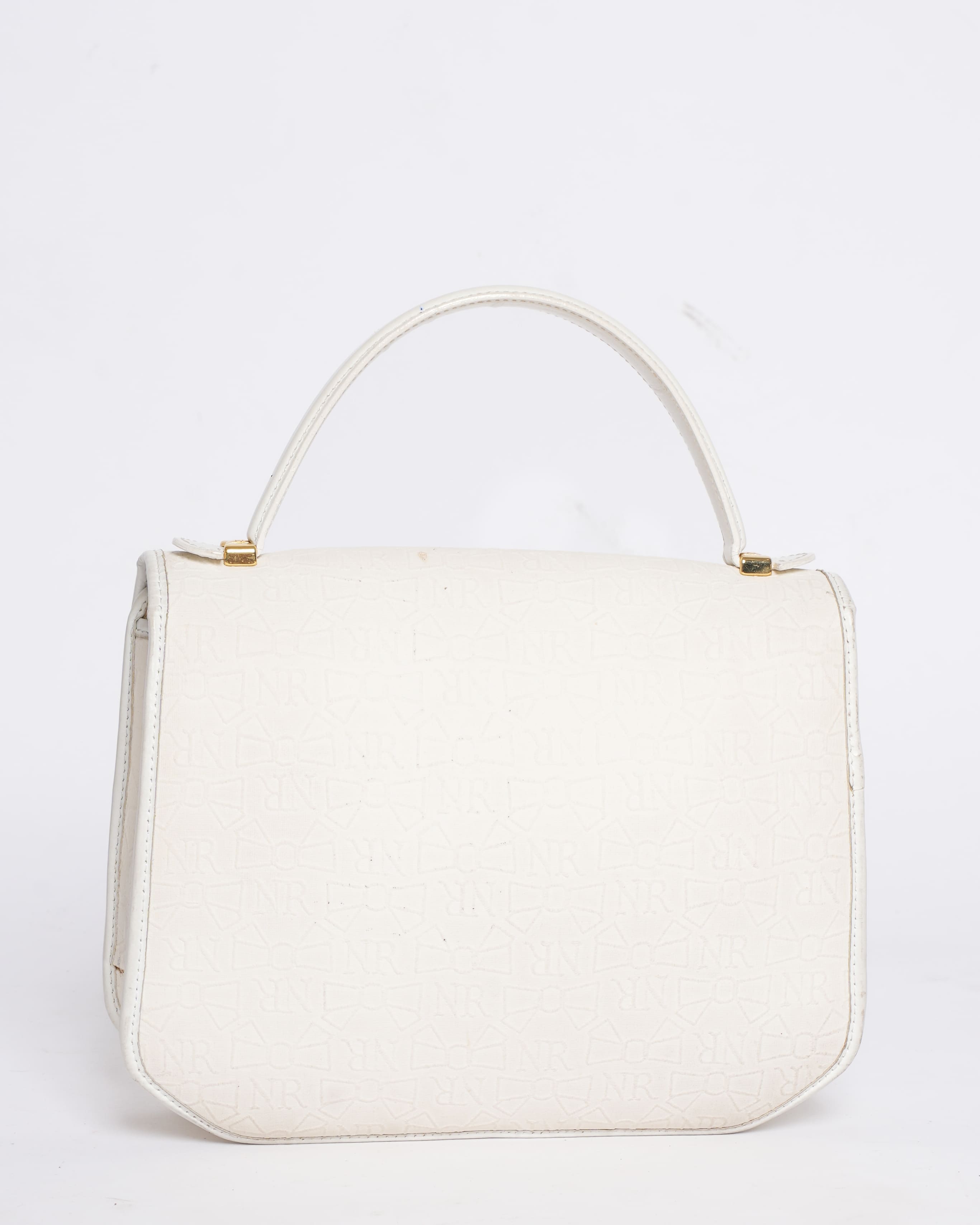 Nina Ricci Monogram Top Handle Bag in White